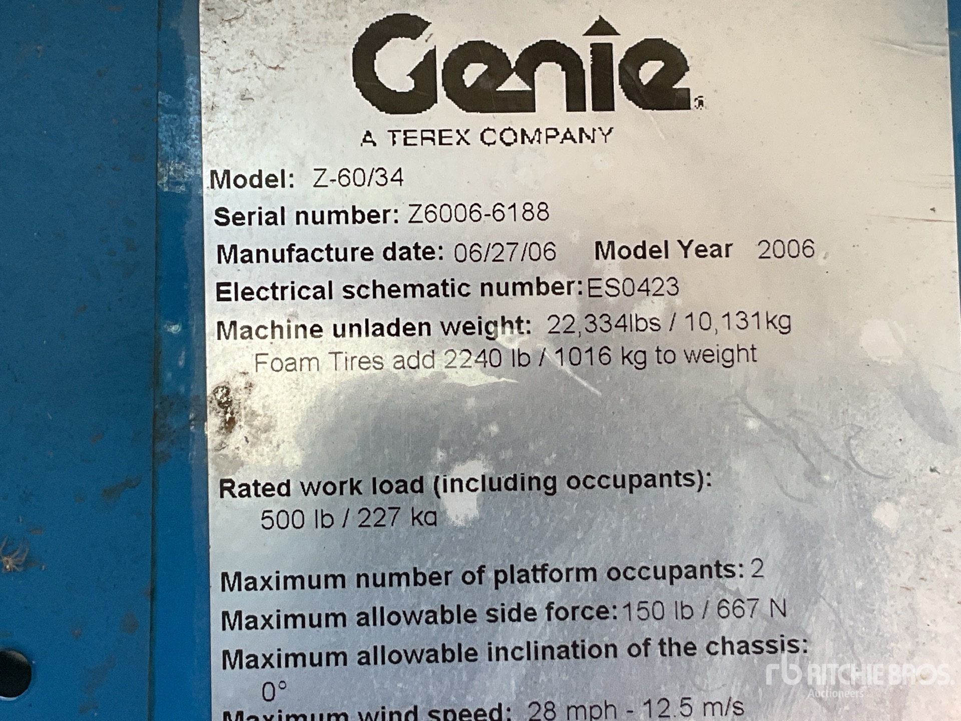 General Appearance with Serial Number / VIN