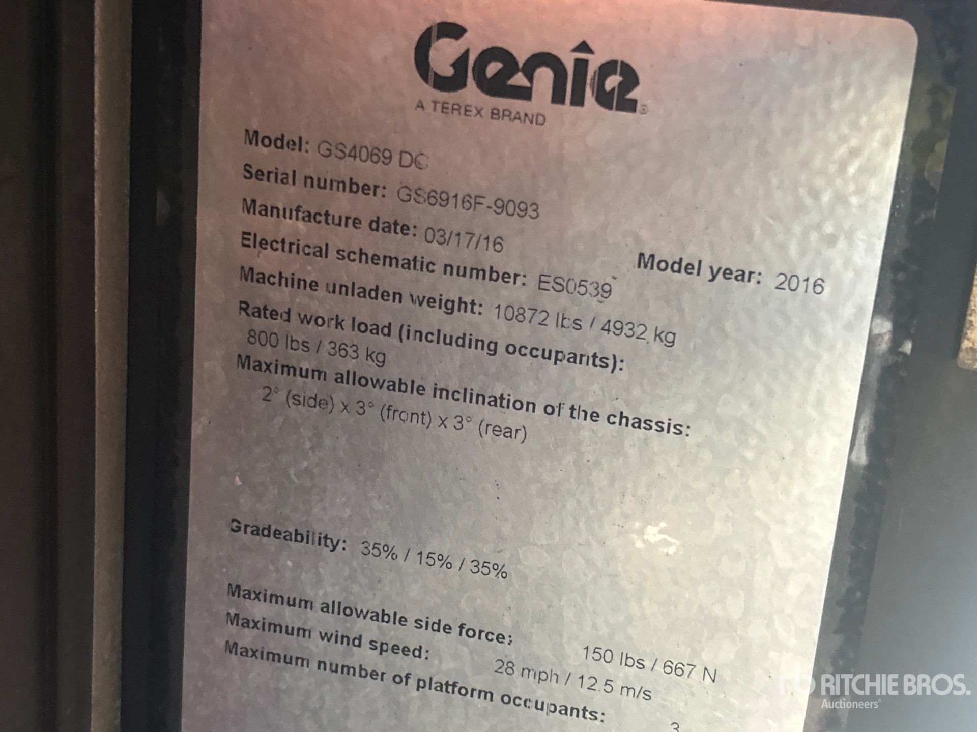 General Appearance with N.º de serie/VIN