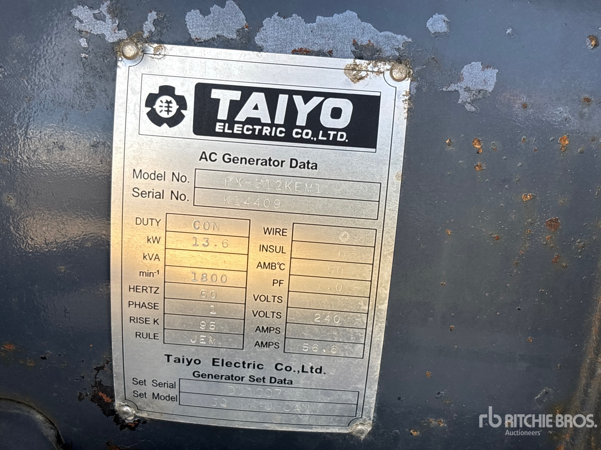 General Appearance with Unit Serial Number