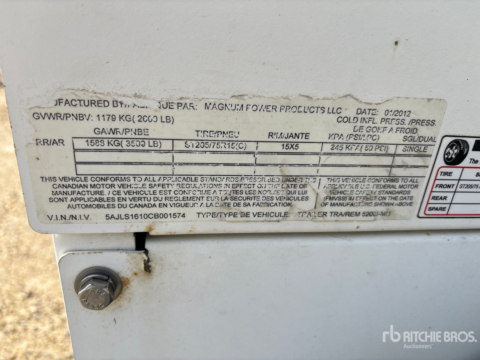 General Appearance with Serial Number / VIN