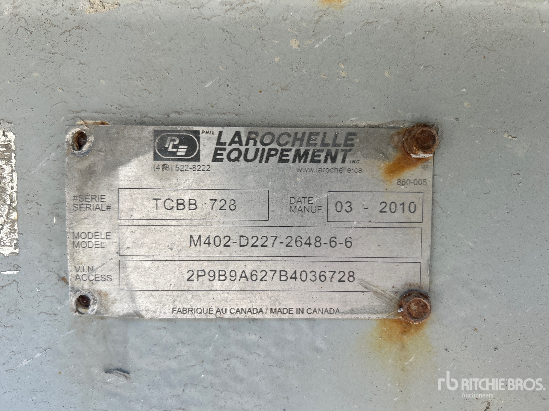 General Appearance with Serial Number / VIN