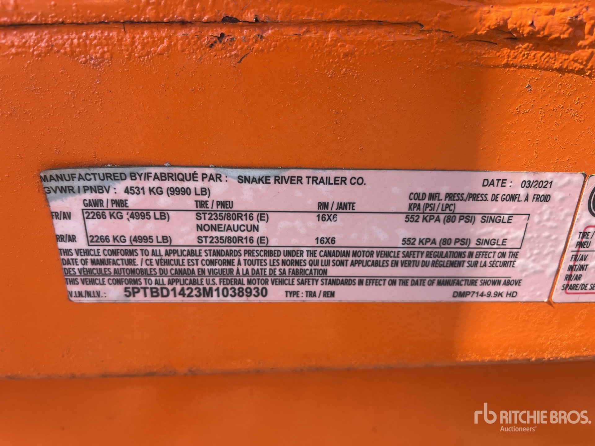 General Appearance with Serial Number / VIN