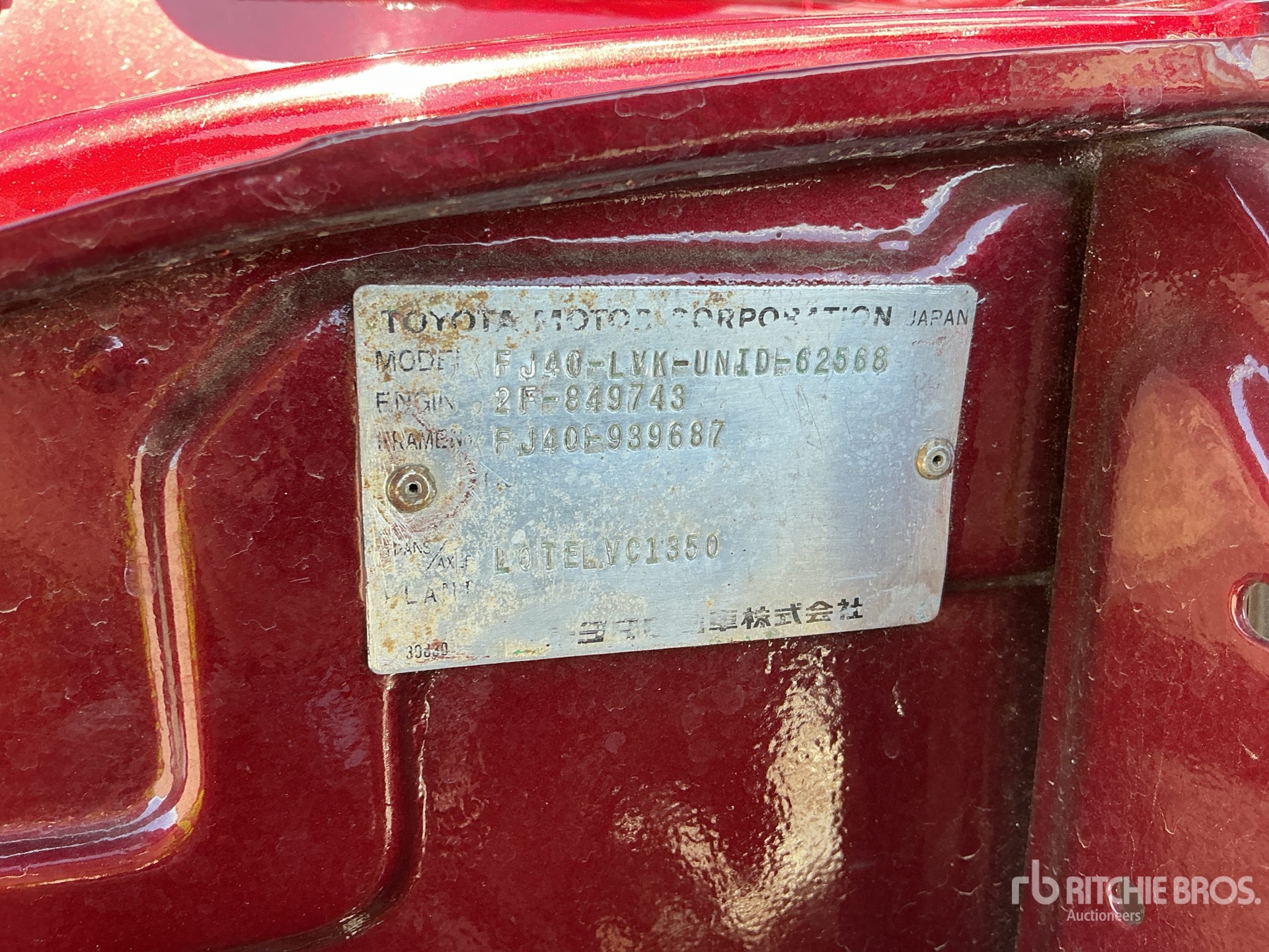 General Appearance with Second Serial Number/VIN Photo