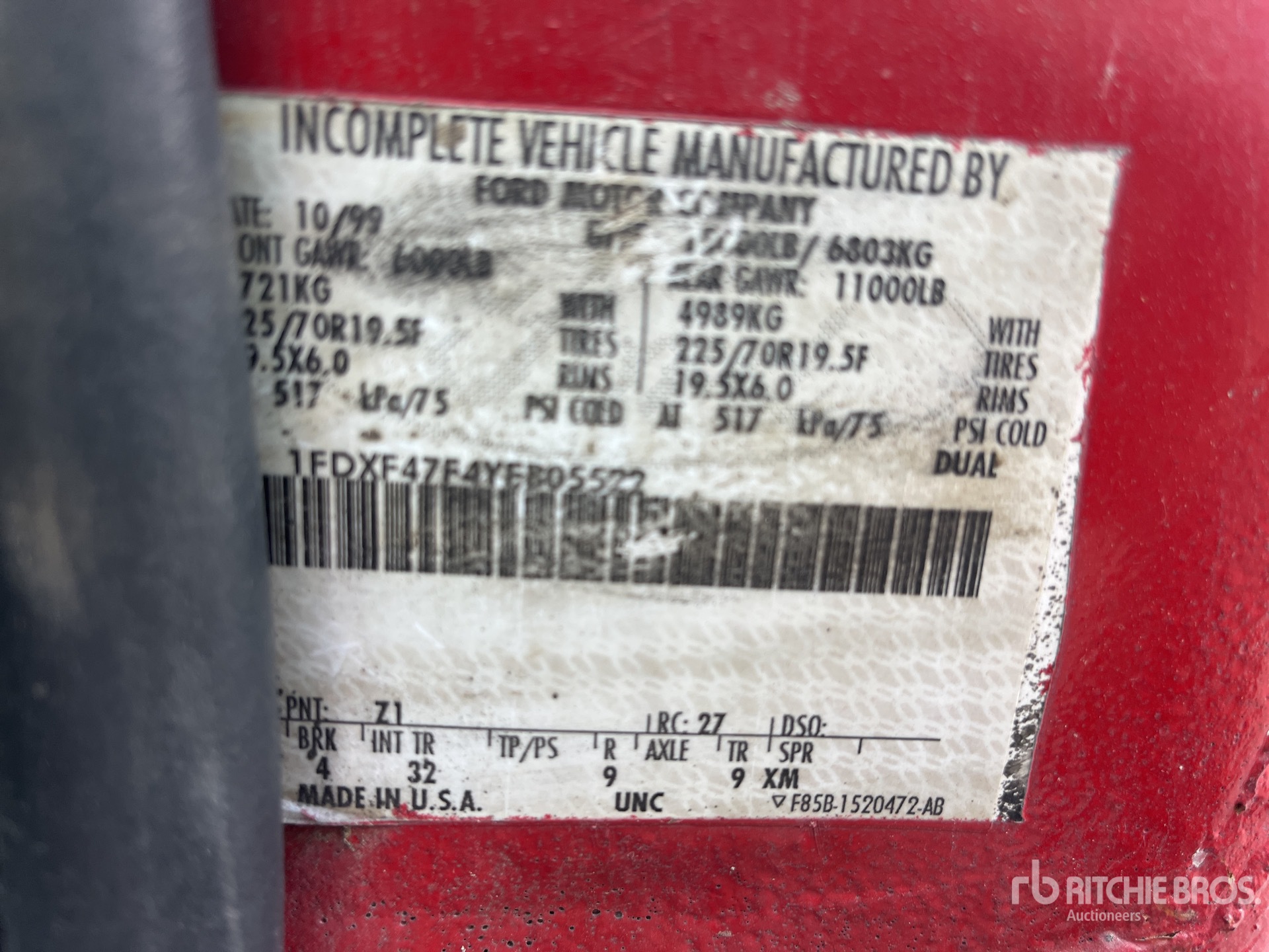 General Appearance with Serial Number / VIN