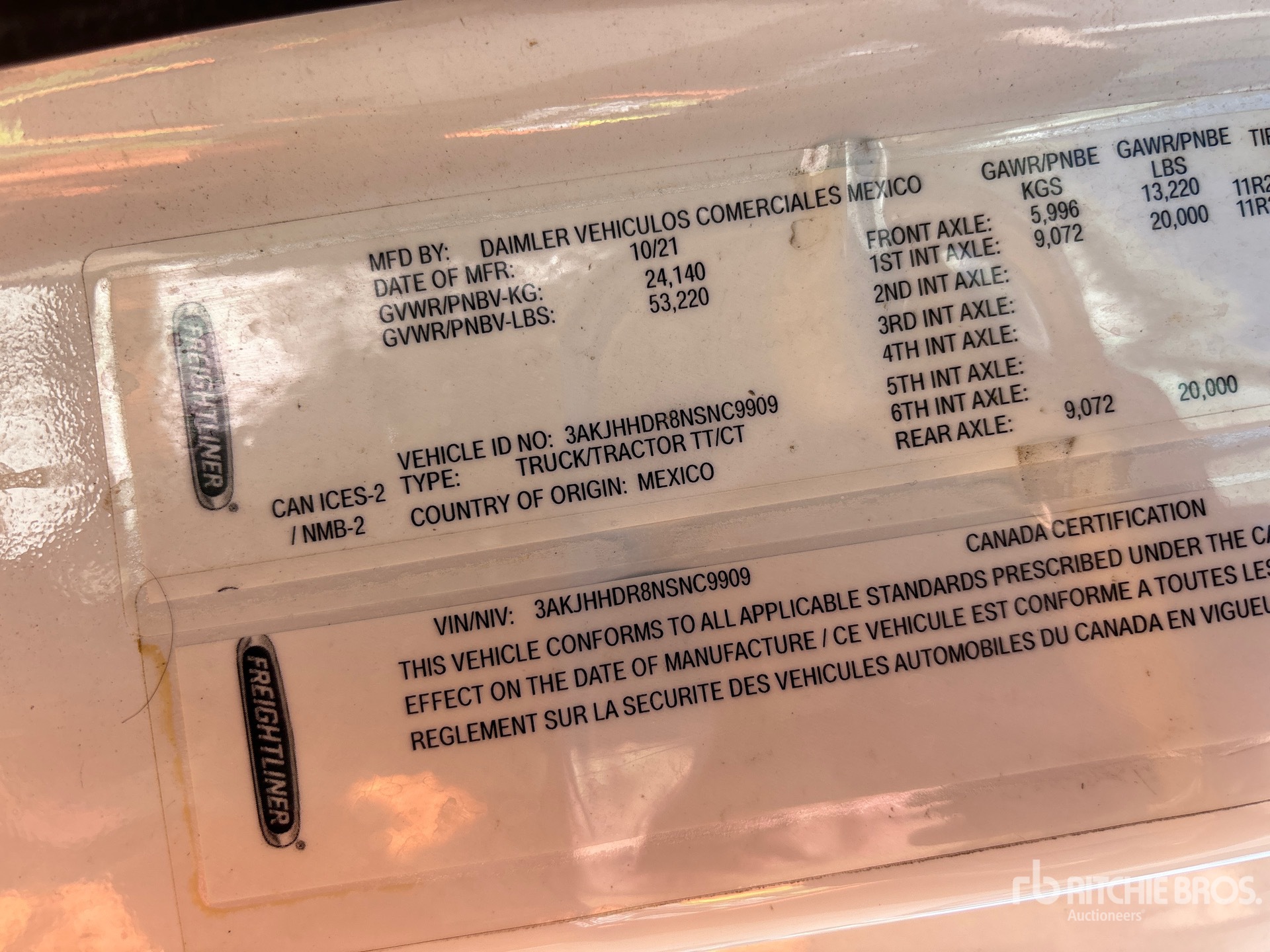 General Appearance with Serial Number / VIN