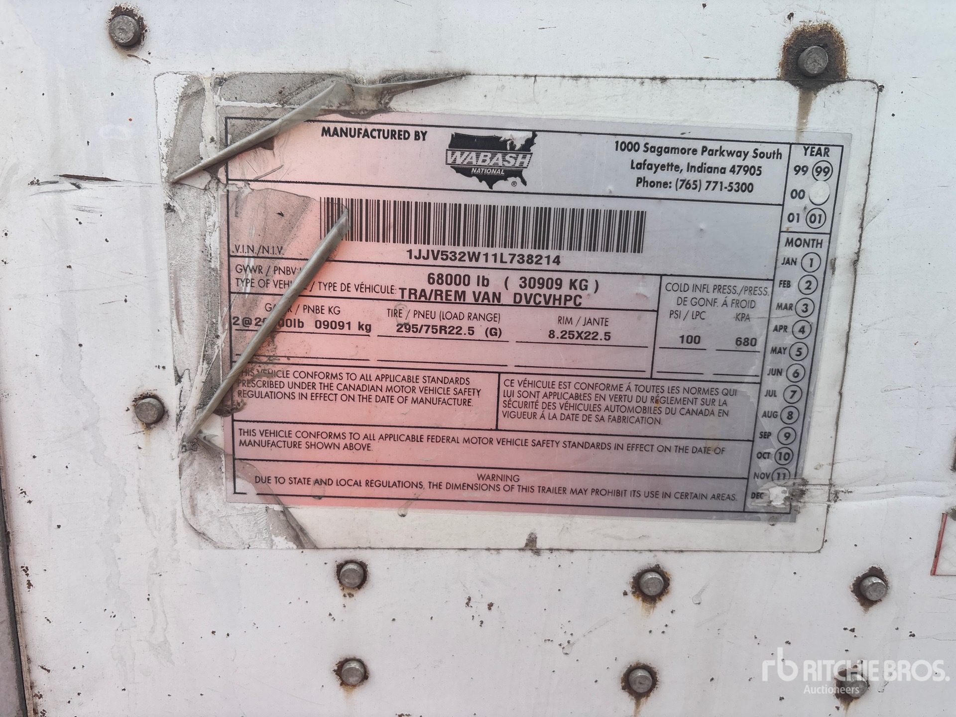 General Appearance with Serial Number / VIN