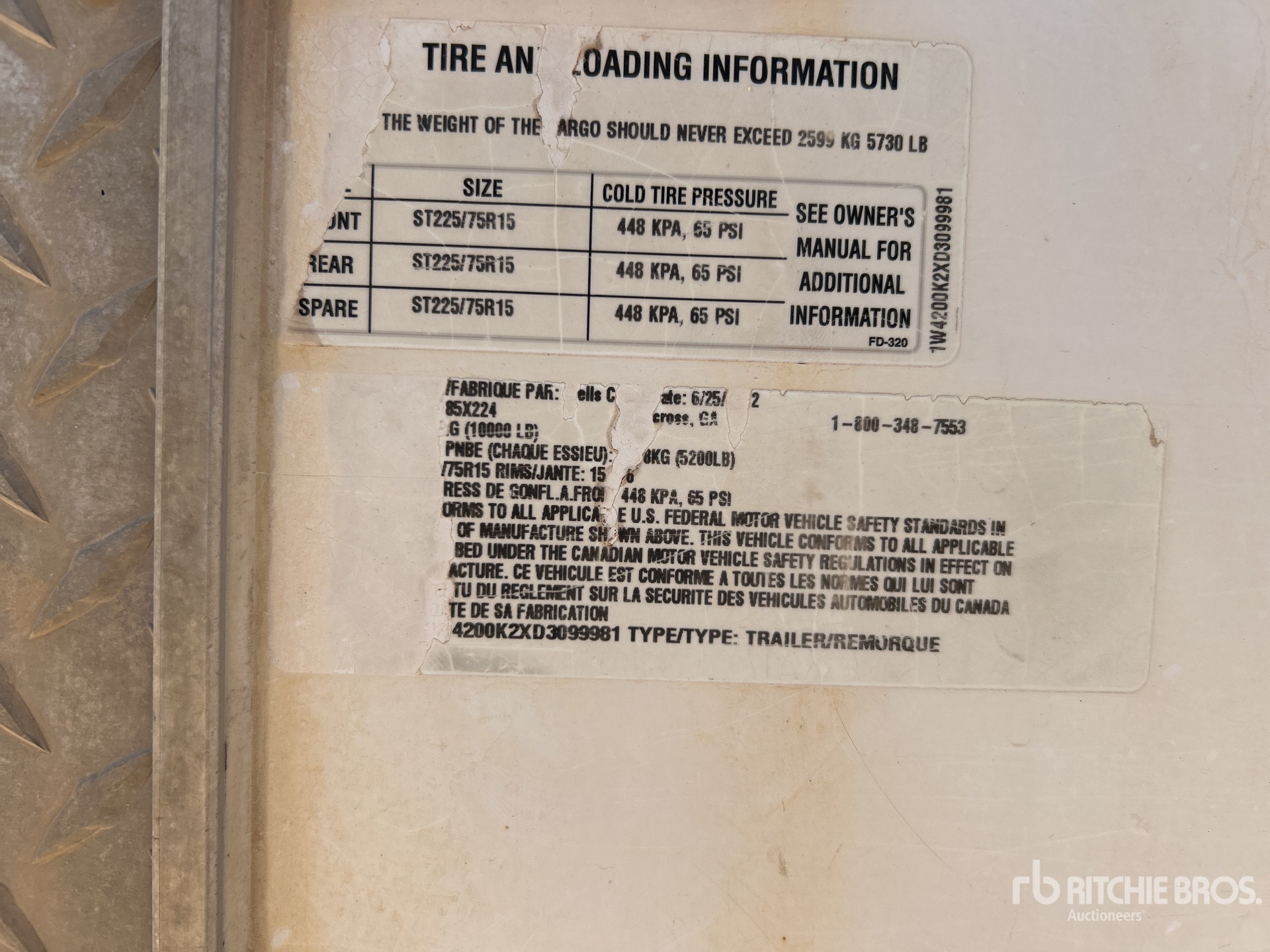 General Appearance with Serial Number / VIN