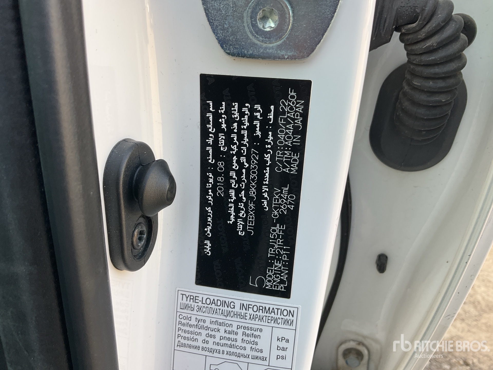 General Appearance with N.º de serie/VIN