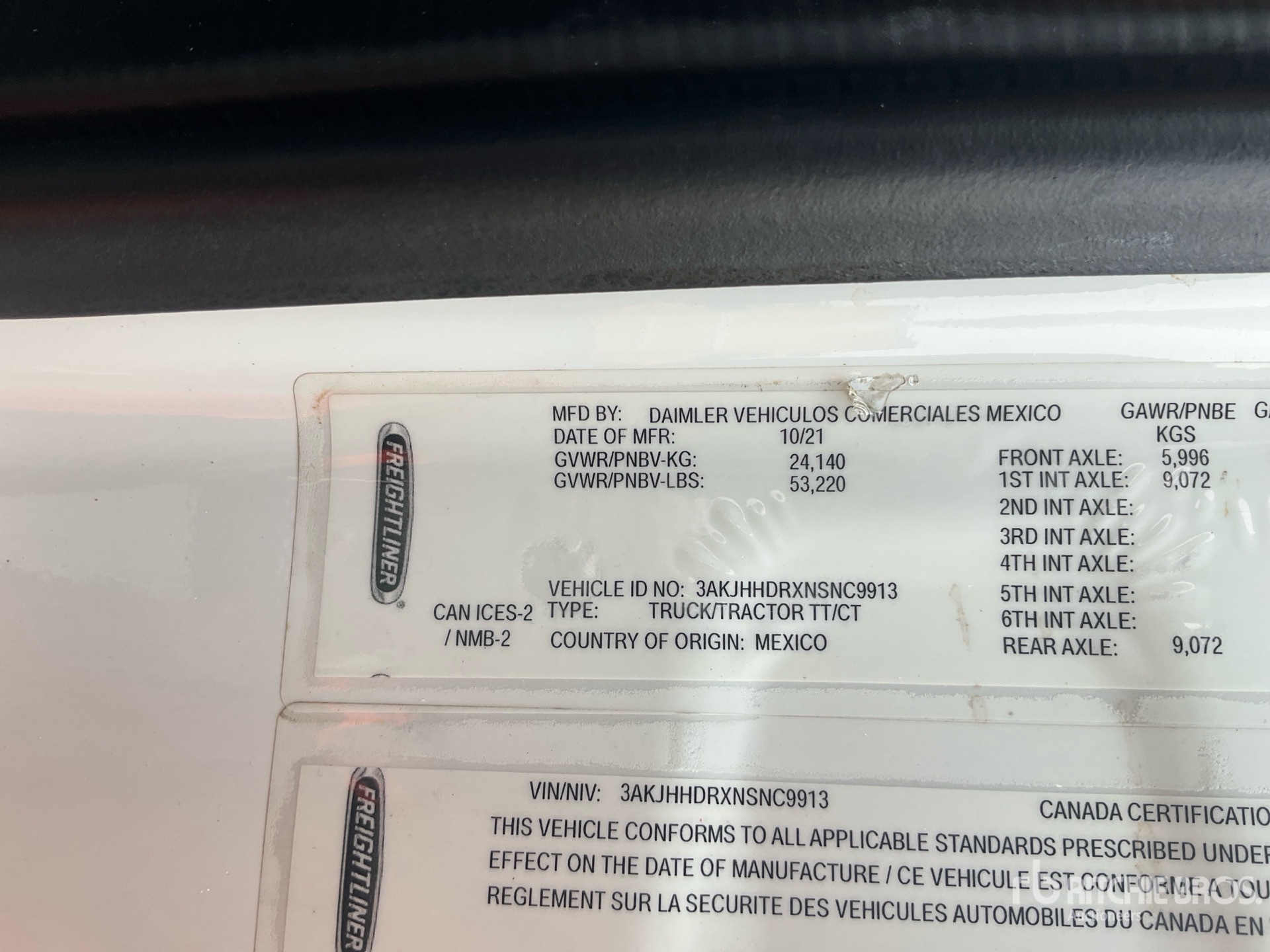 General Appearance with Serial Number / VIN