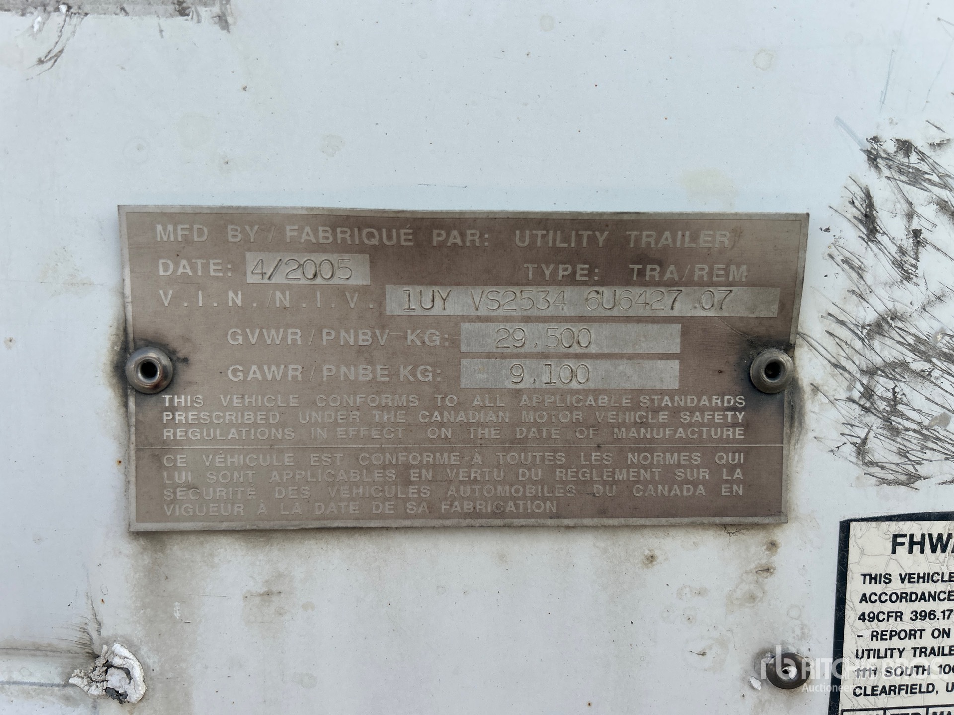 General Appearance with Serial Number / VIN