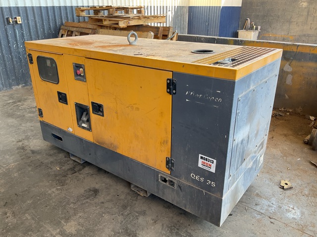 2015 Atlas Copco QES35 34 kVA Skid-Mounted Generator Set