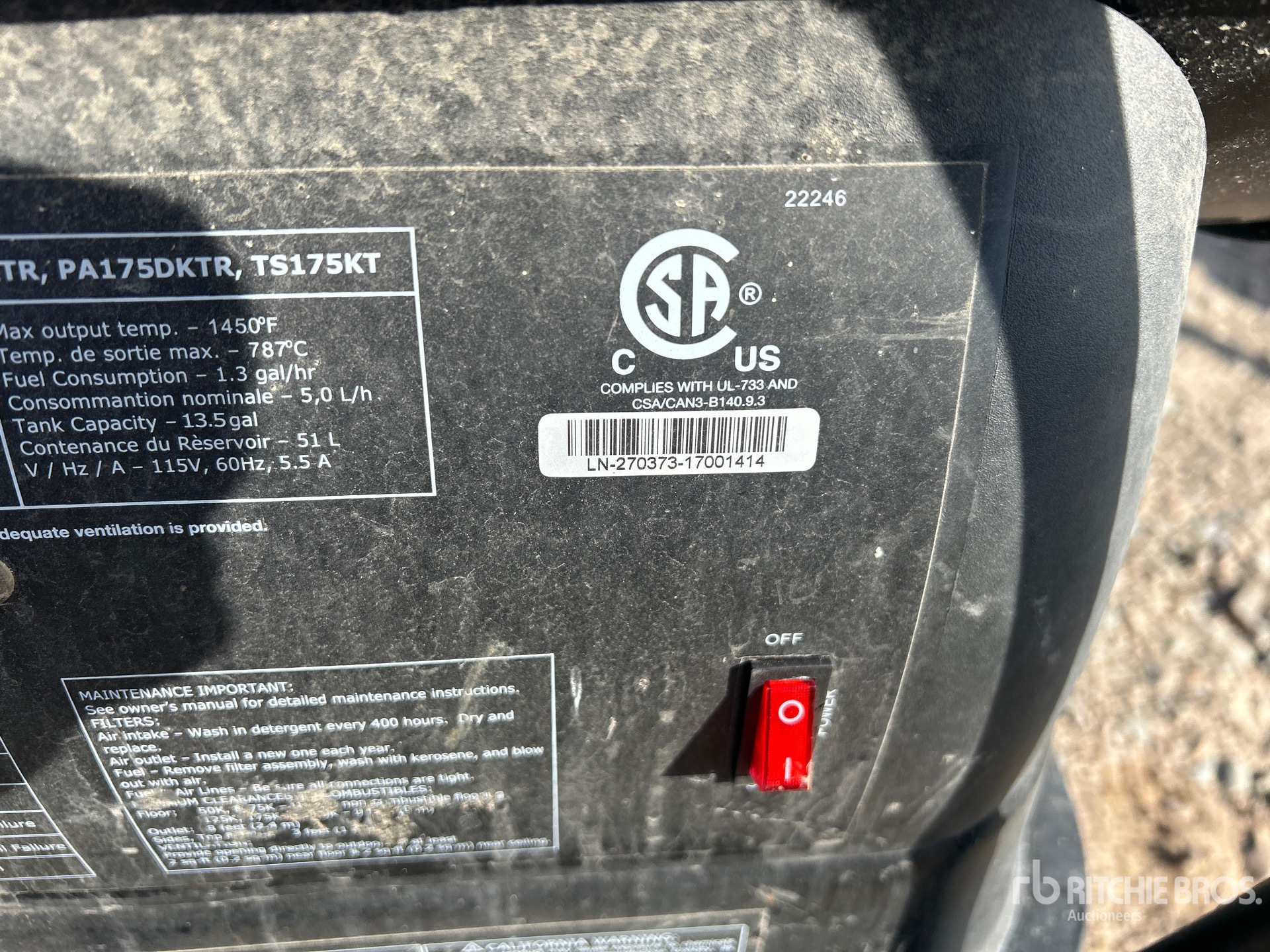General Appearance with Serial Number / VIN