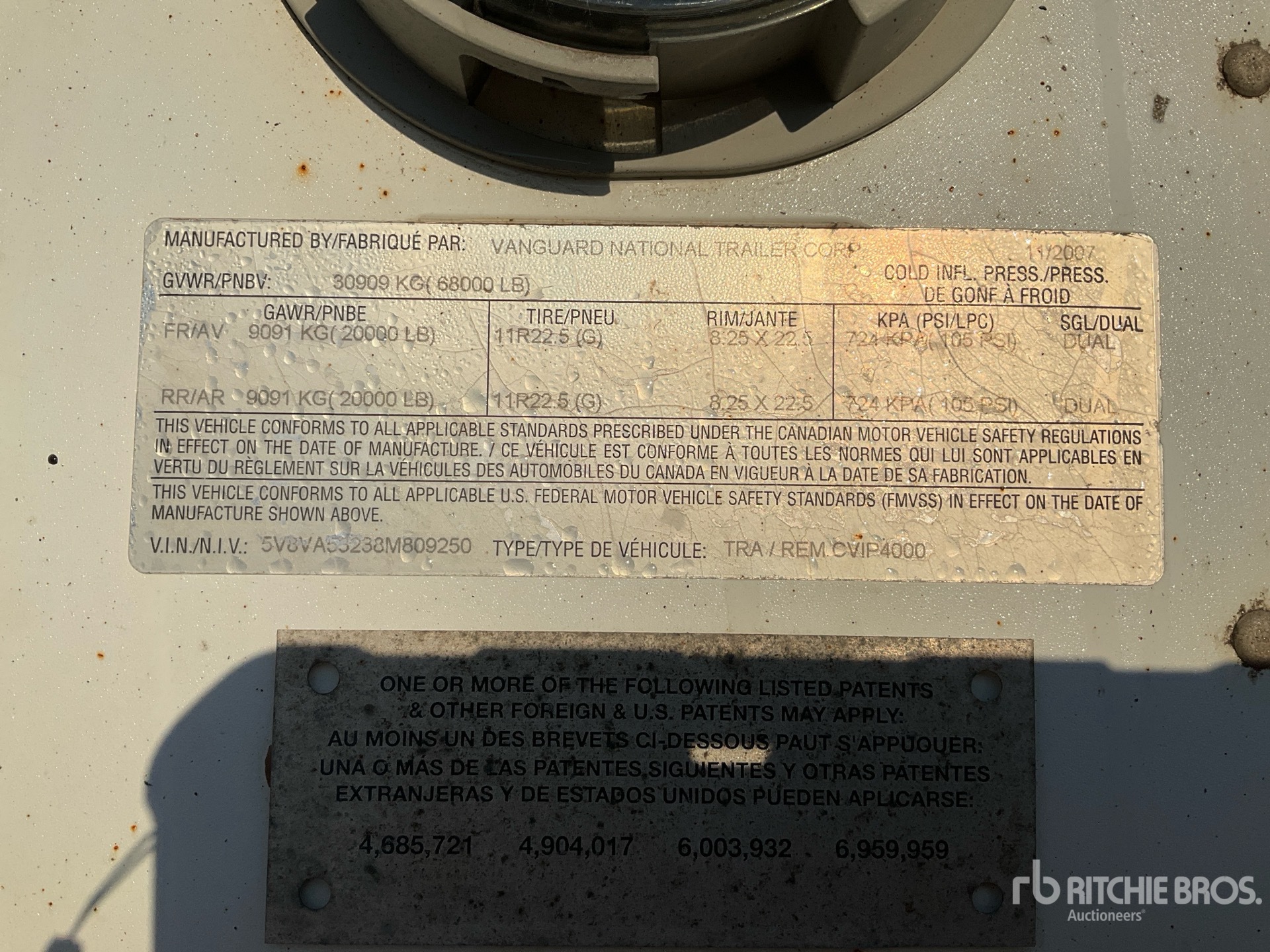 General Appearance with Serial Number / VIN