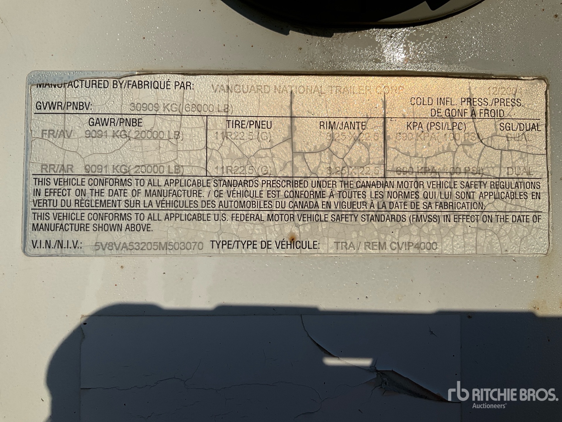 General Appearance with Numéro de série/Numéro d'identification du véhicule automobile