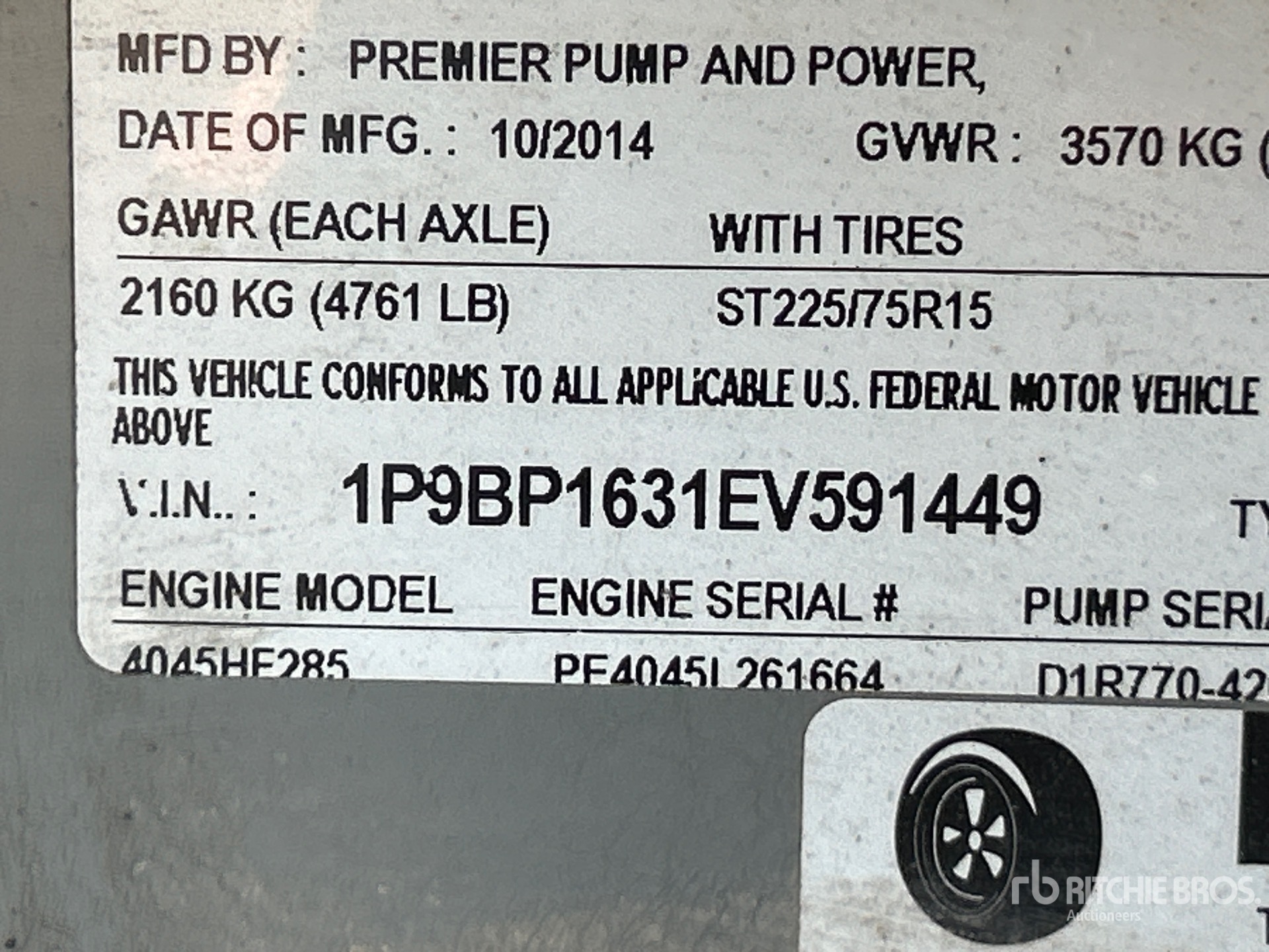 General Appearance with Serial Number / VIN