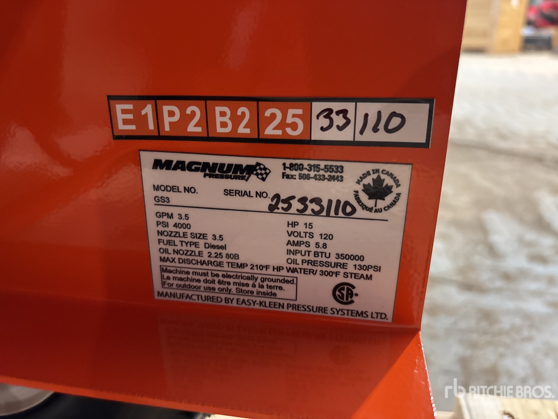 General Appearance with Serial Number / VIN