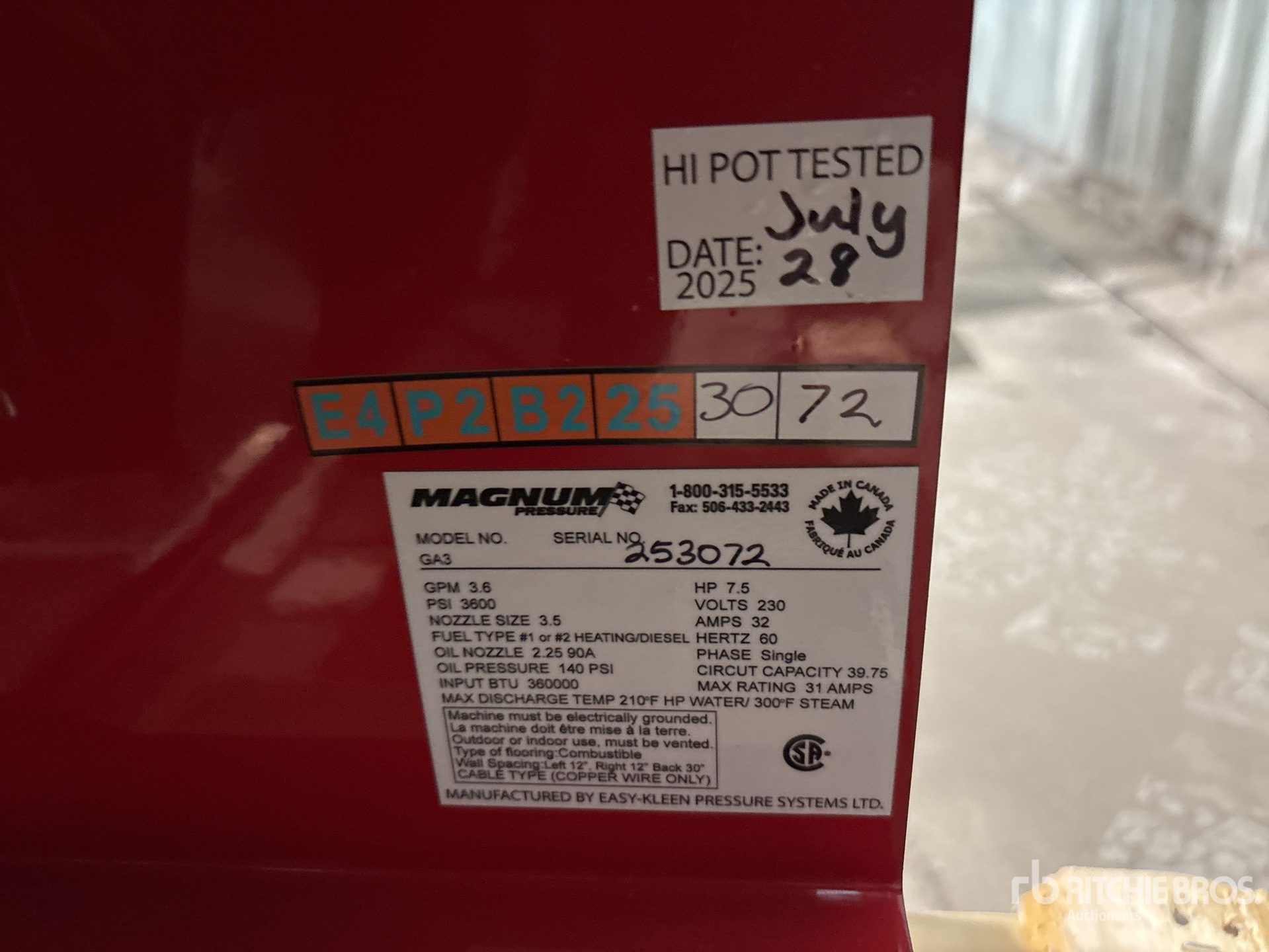 General Appearance with Serial Number / VIN