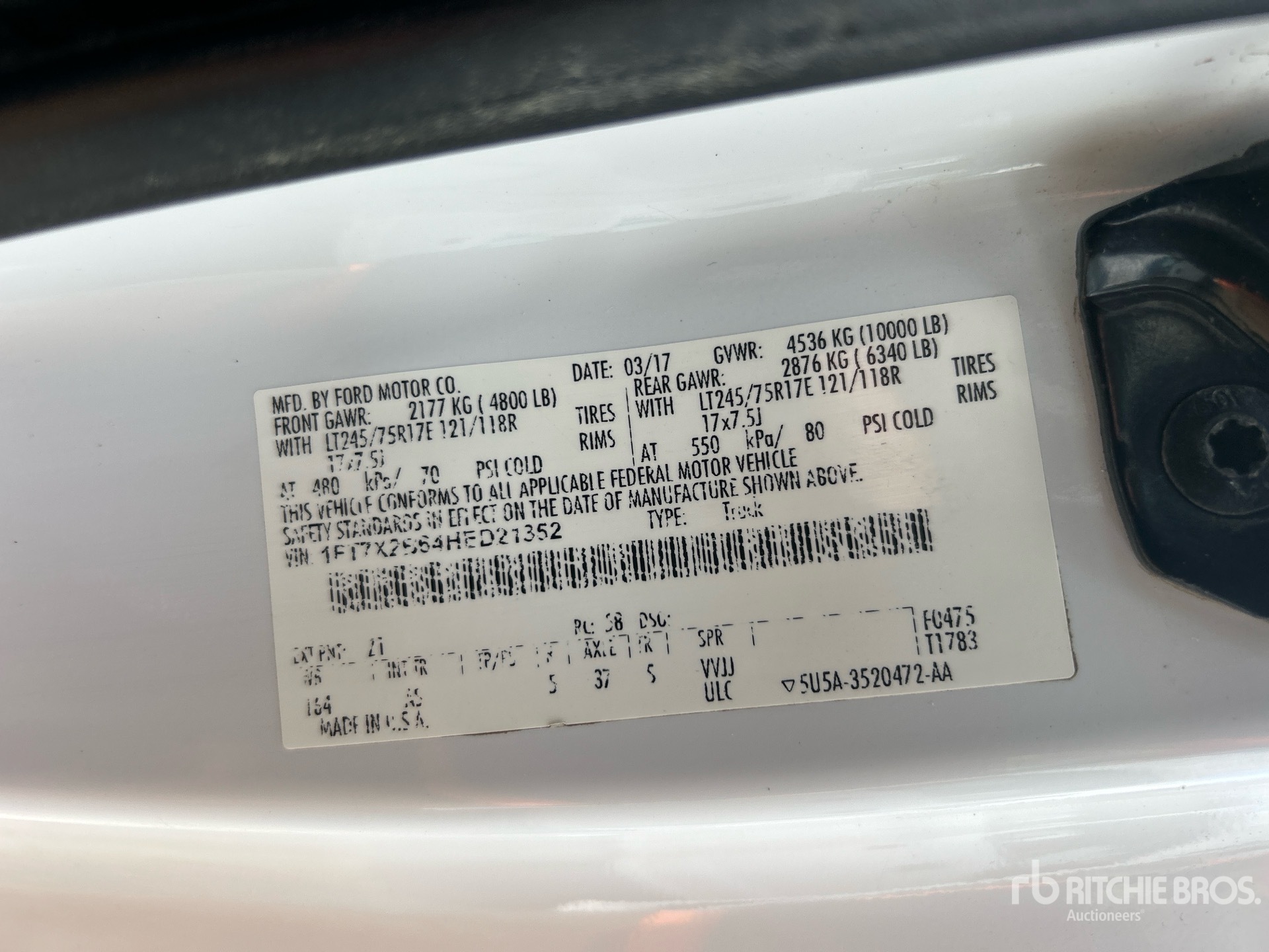 General Appearance with Serial Number / VIN