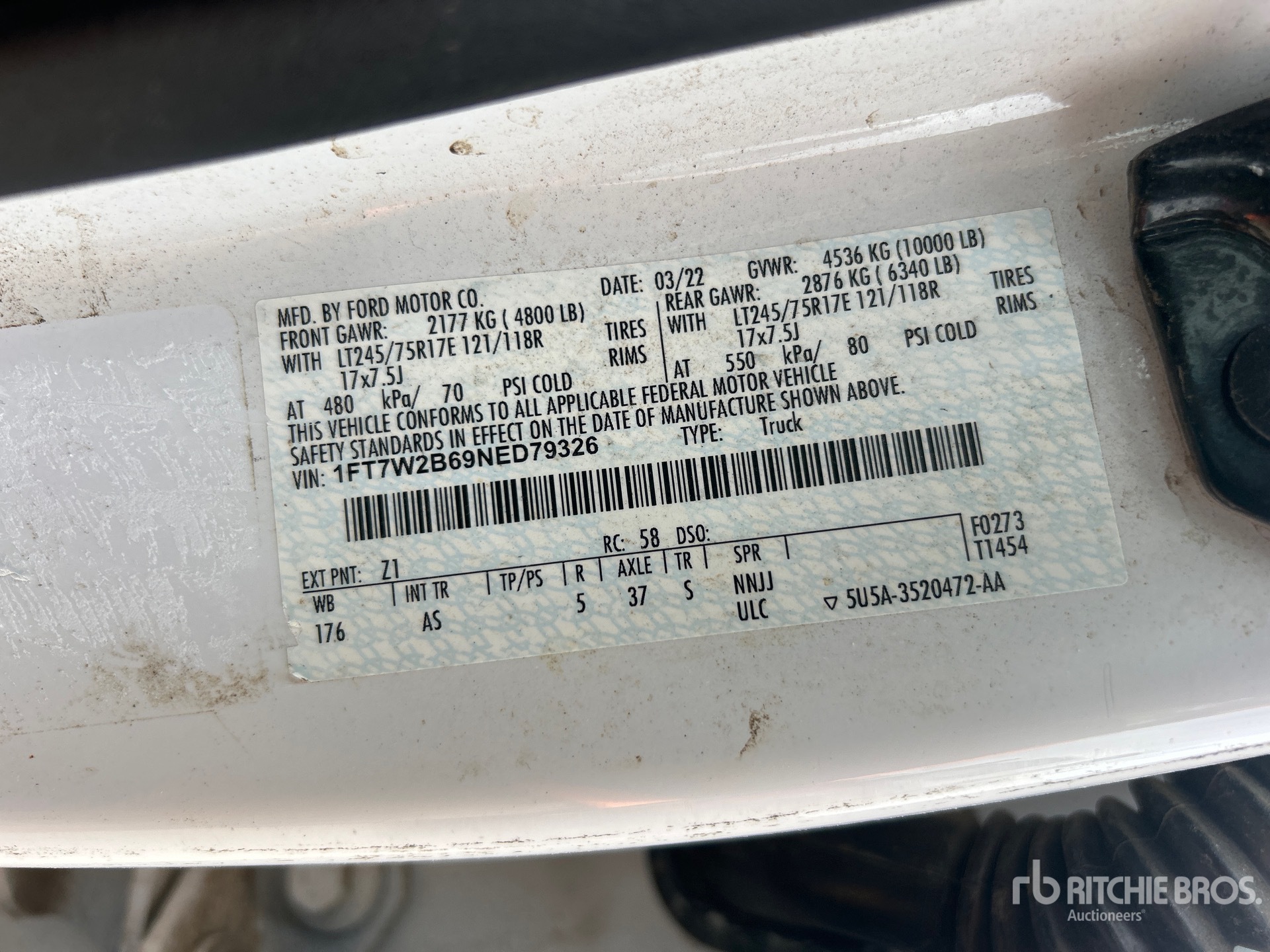General Appearance with Serial Number / VIN