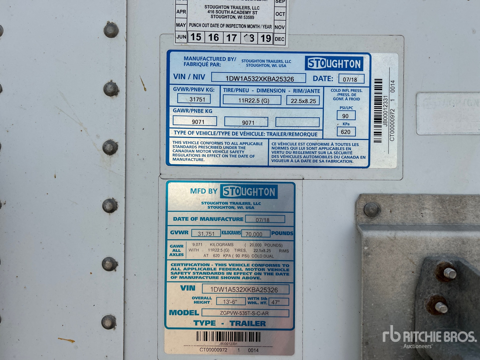 General Appearance with Serial Number / VIN