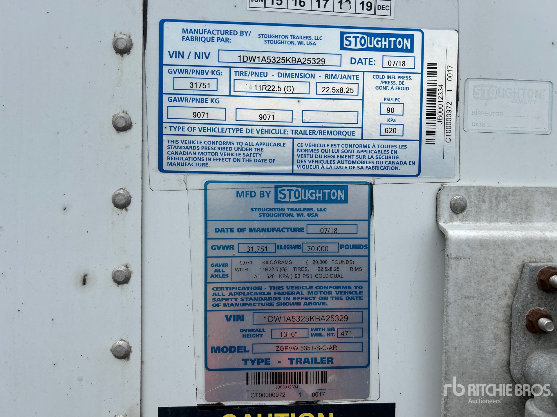 General Appearance with Serial Number / VIN