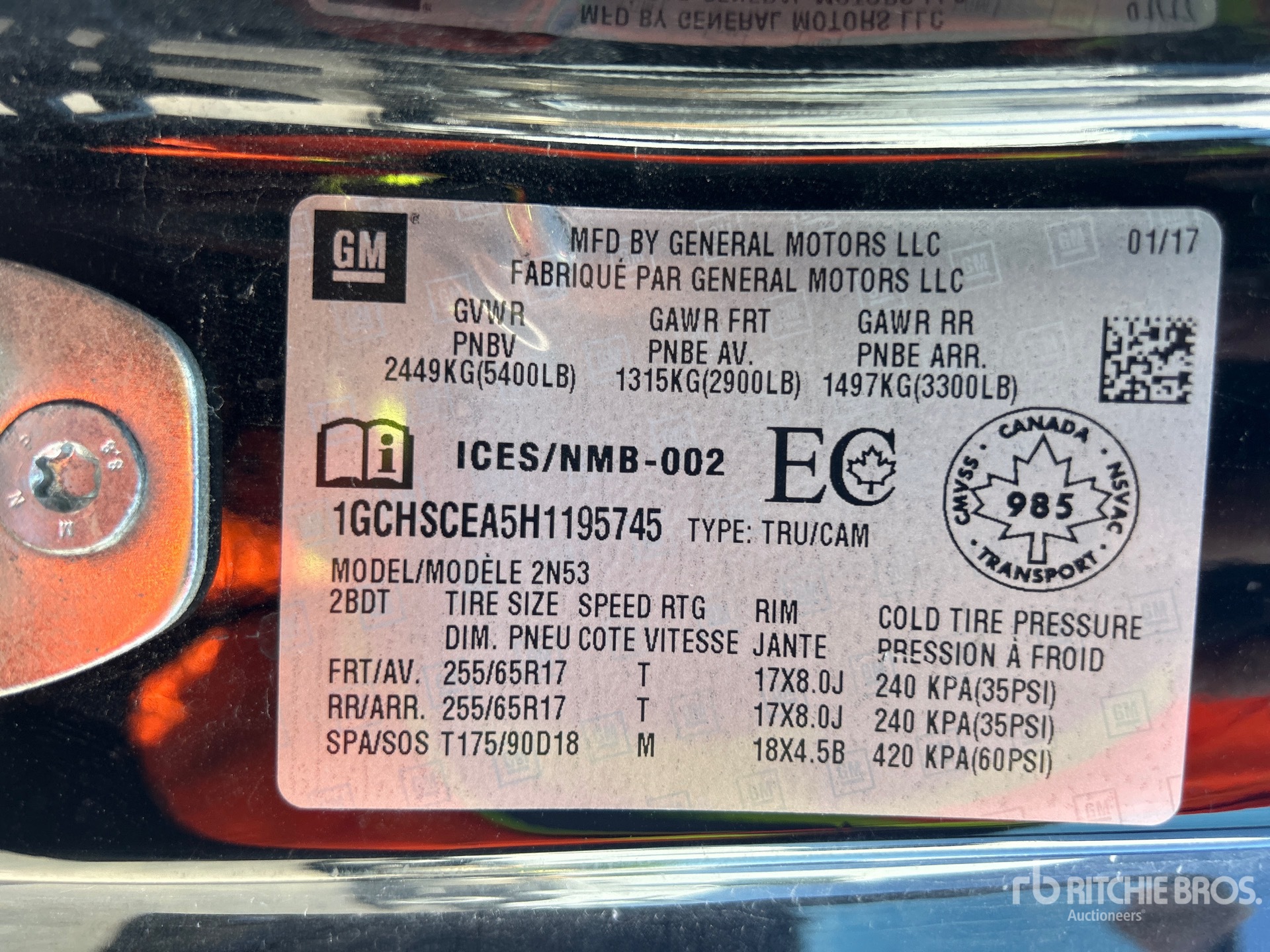 General Appearance with Serial Number / VIN