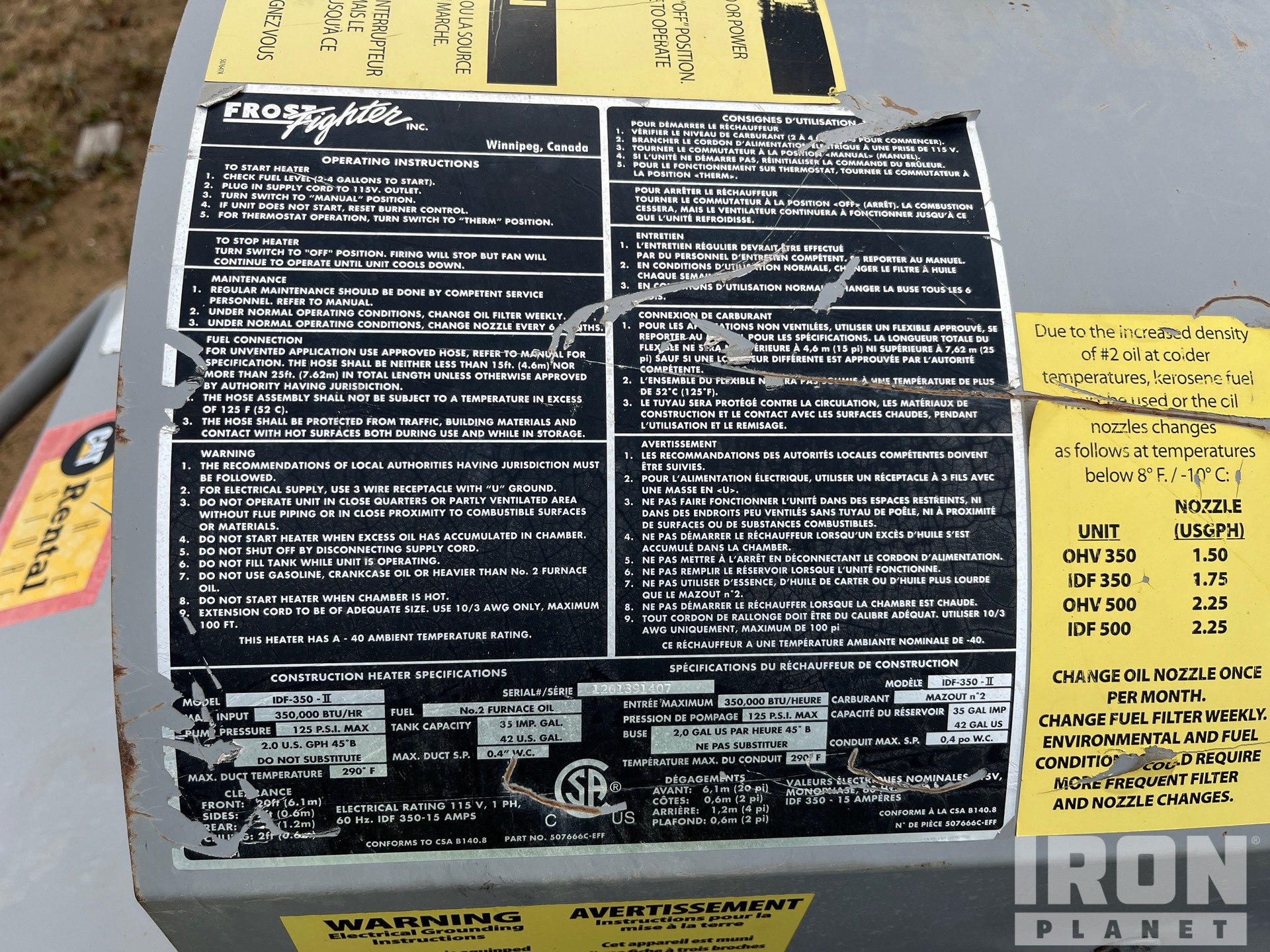 General Appearance with Serial Number / VIN