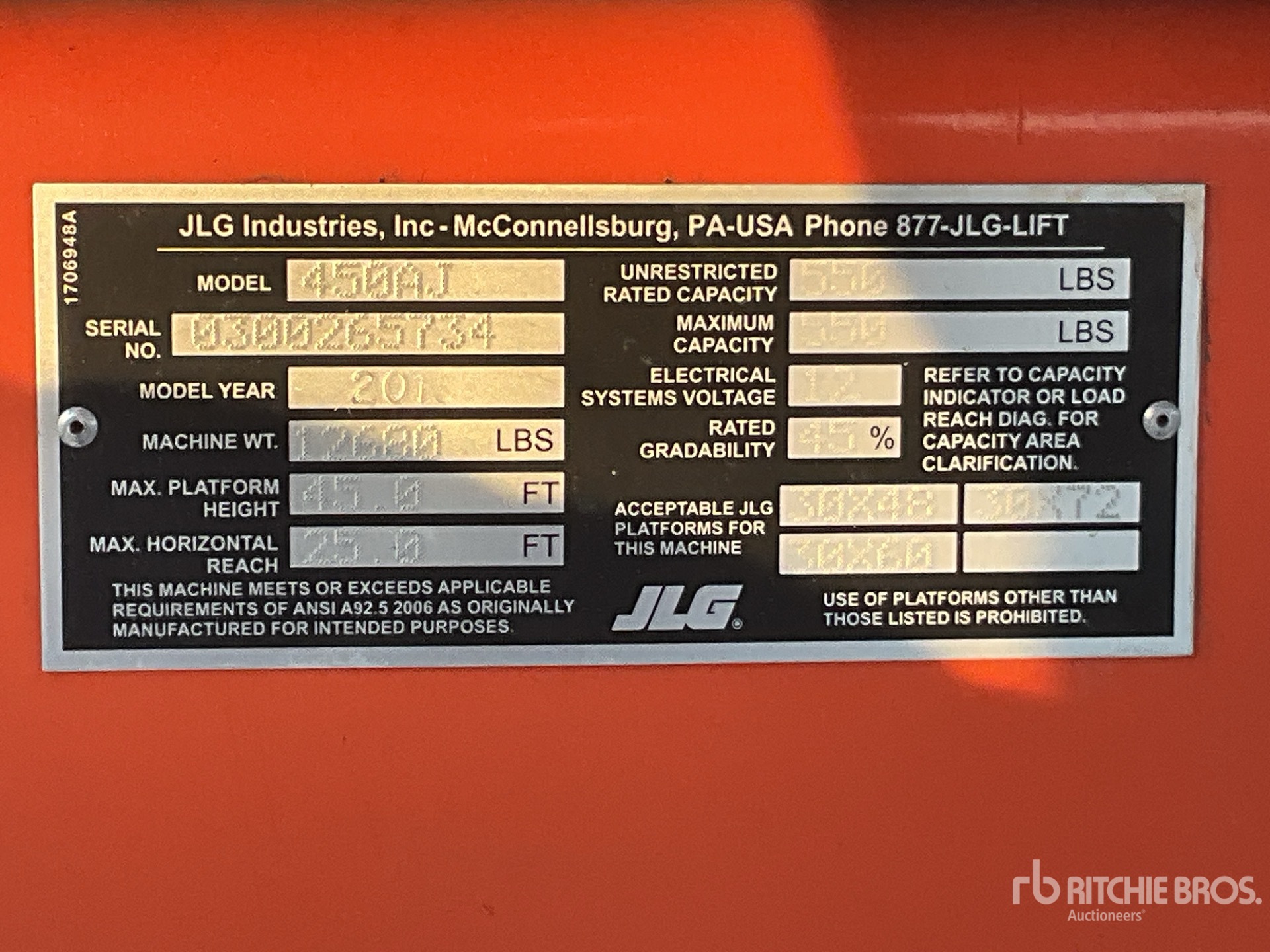 General Appearance with Serial Number / VIN