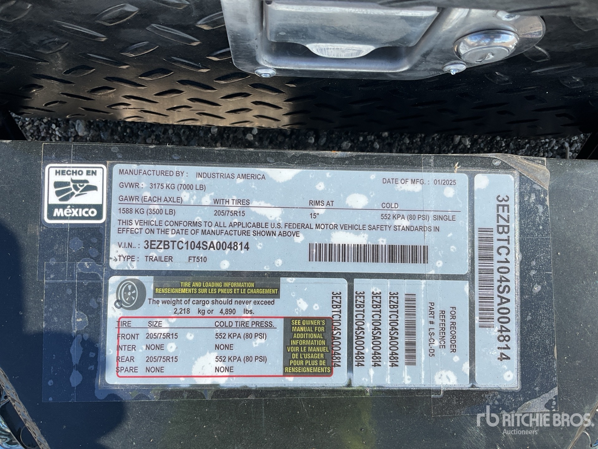General Appearance with Serial Number / VIN