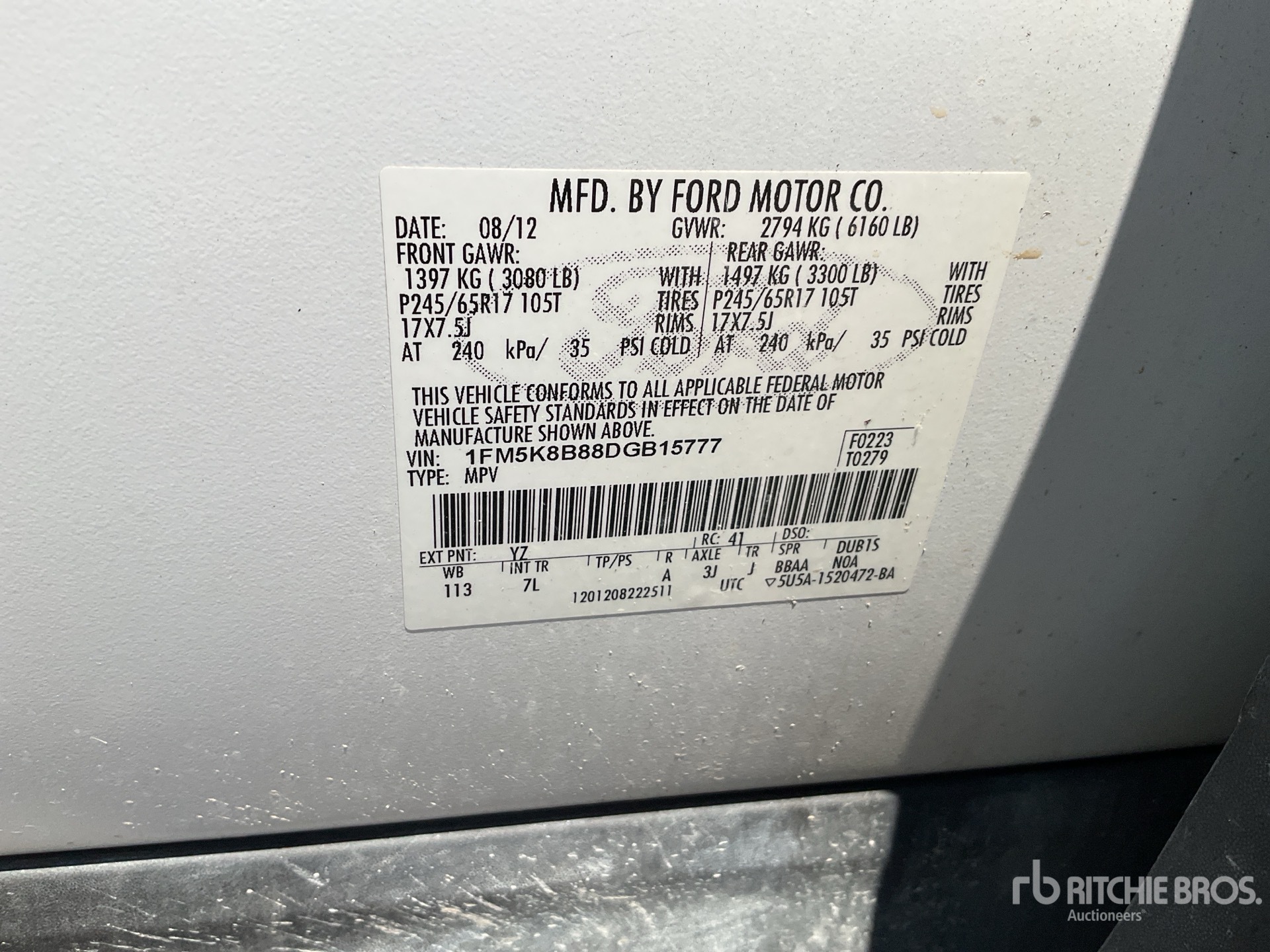 General Appearance with Serial Number / VIN