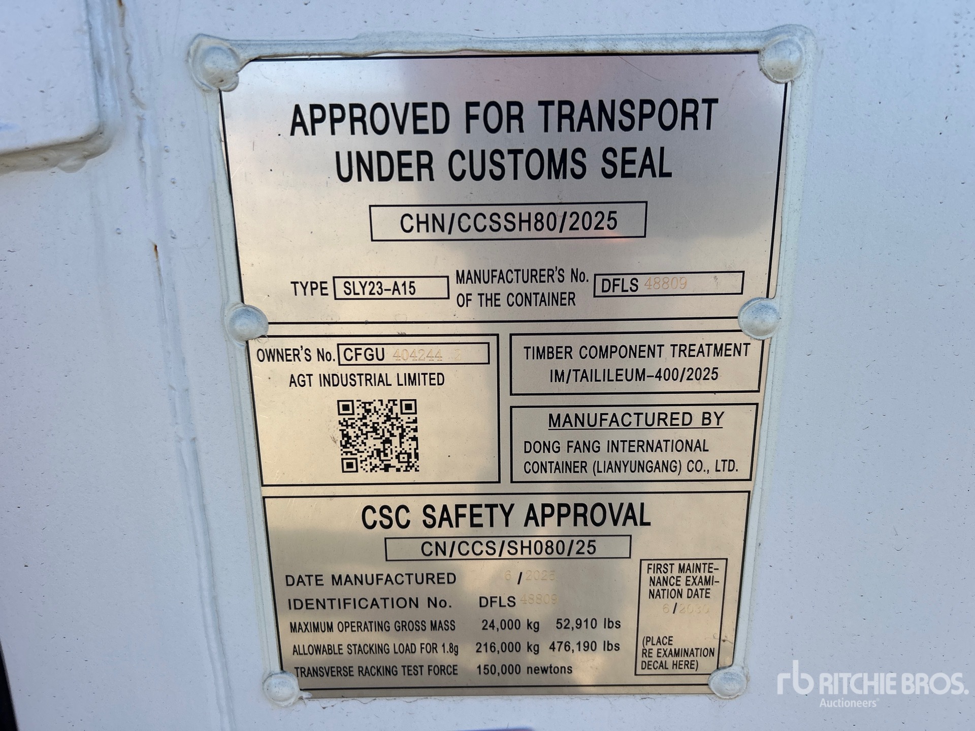 General Appearance with Serial Number / VIN