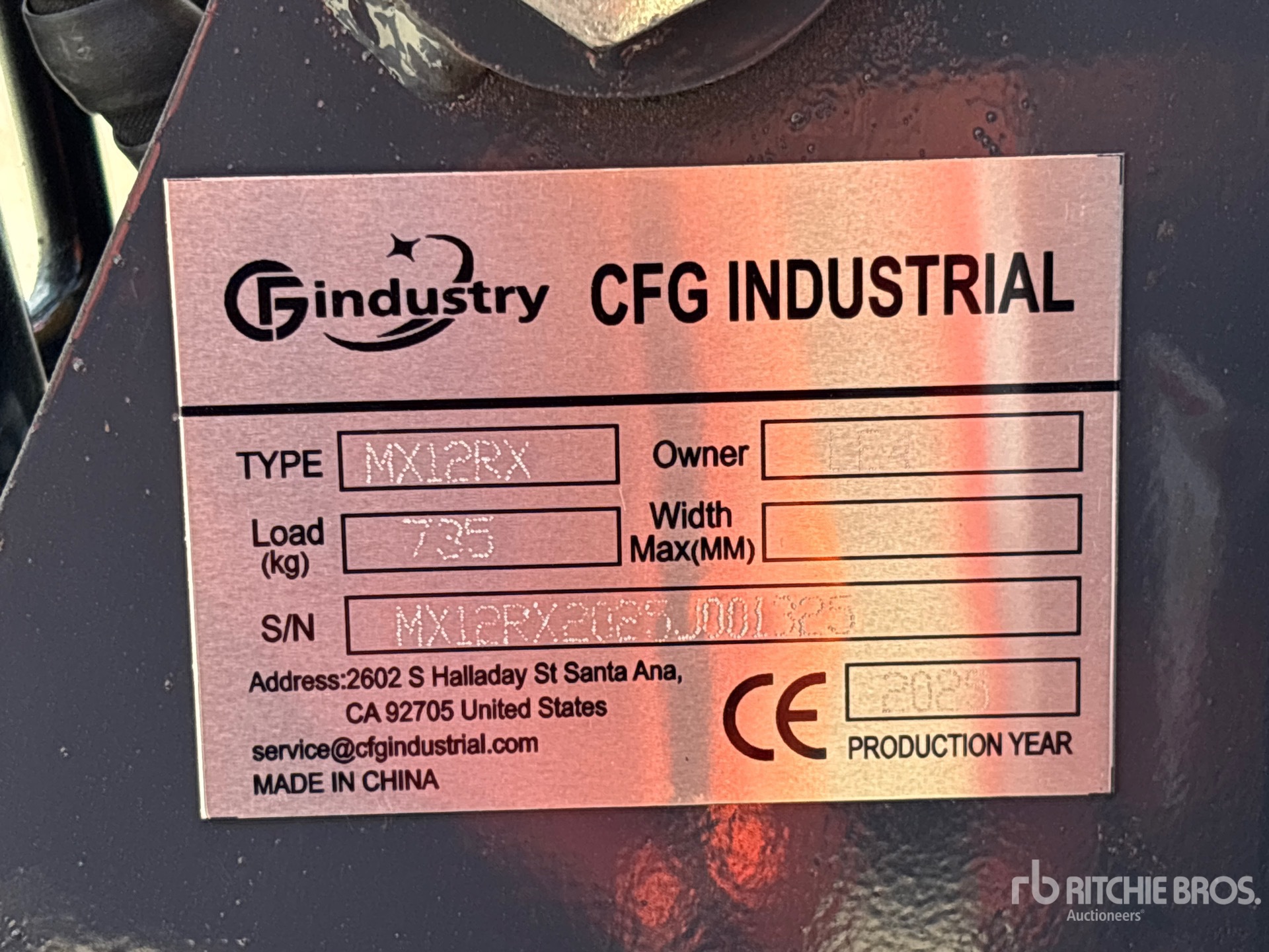 General Appearance with Serial Number / VIN