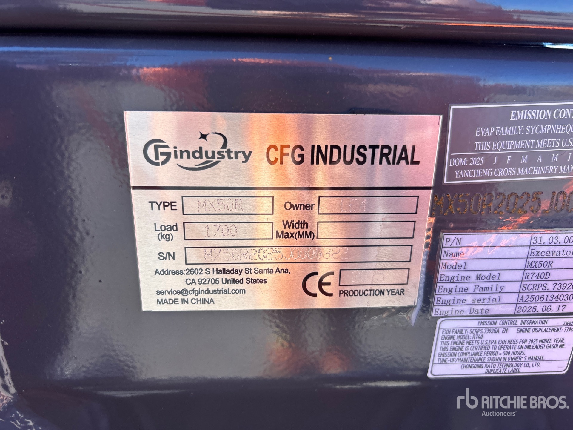 General Appearance with Serial Number / VIN