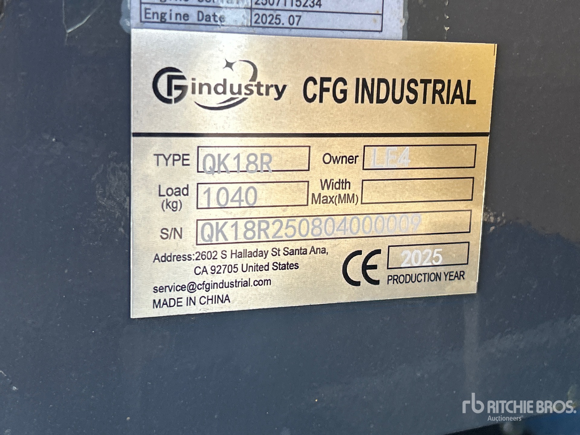 General Appearance with Serial Number / VIN