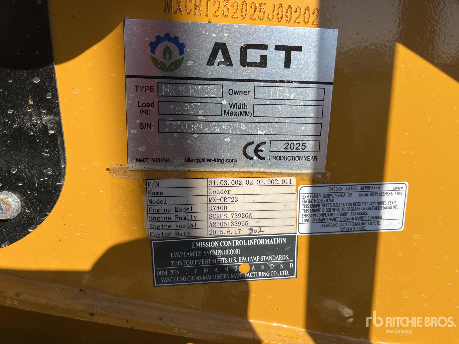 General Appearance with Serial Number / VIN