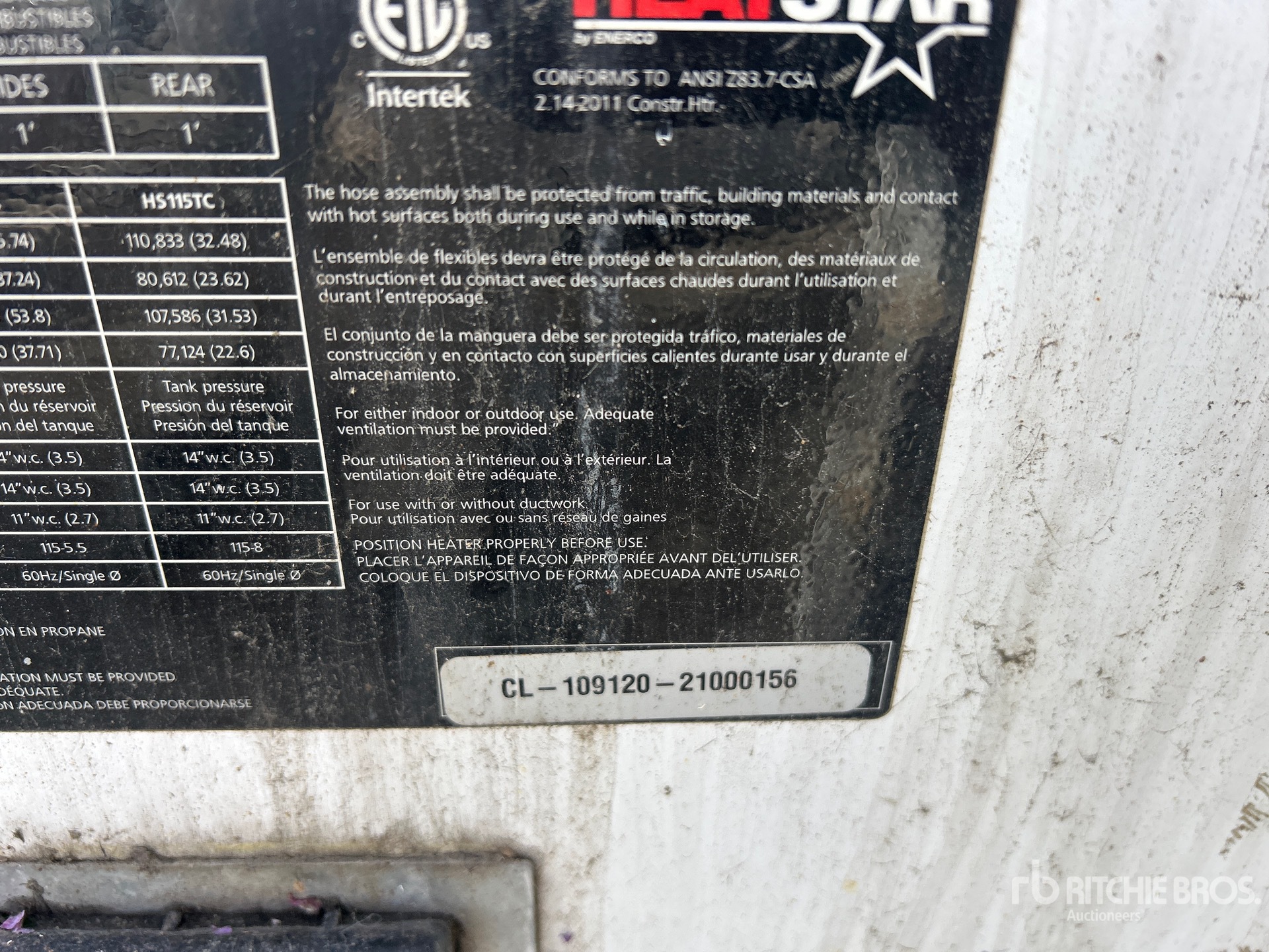 General Appearance with Serial Number / VIN