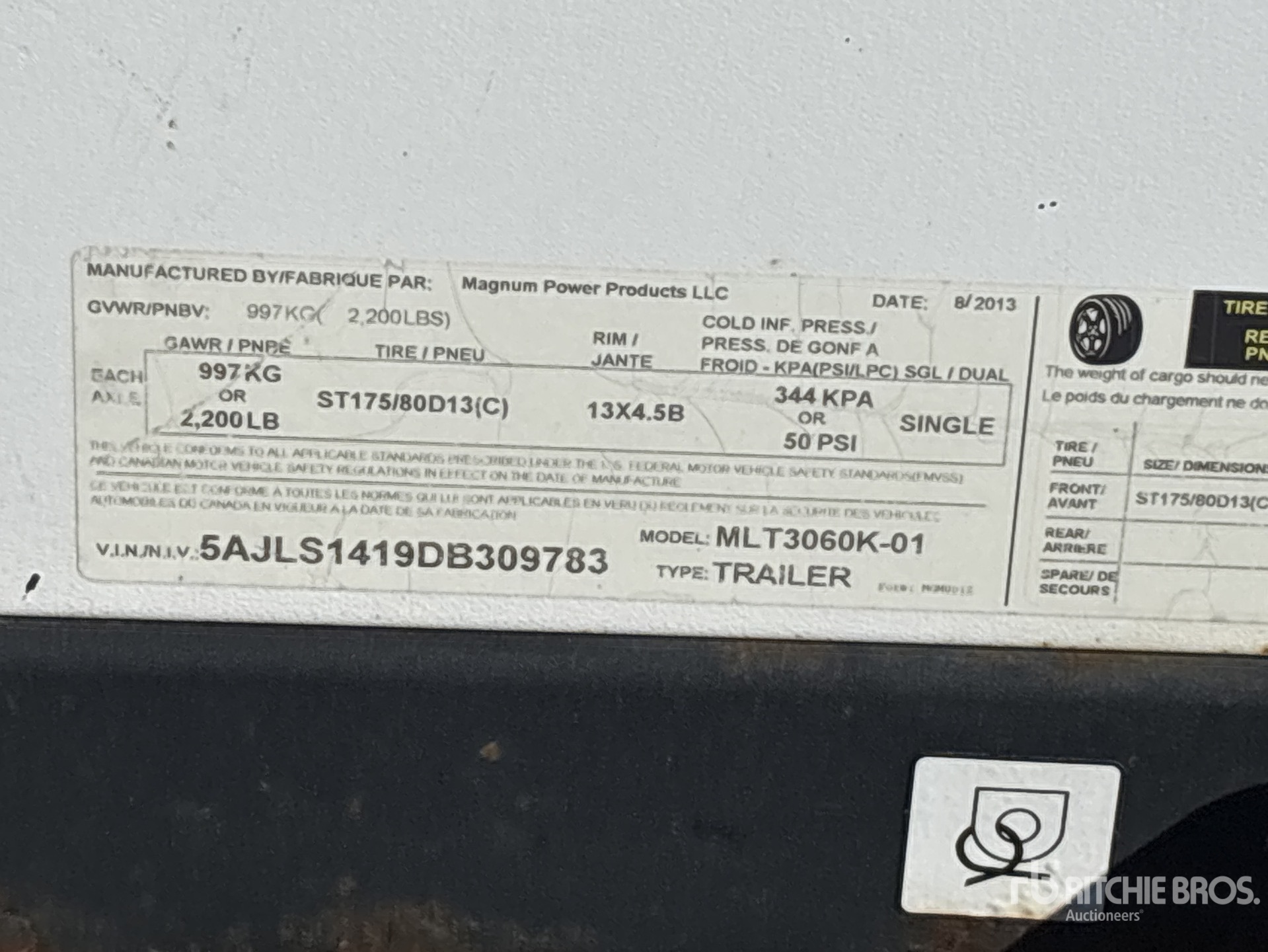 General Appearance with Serial Number / VIN