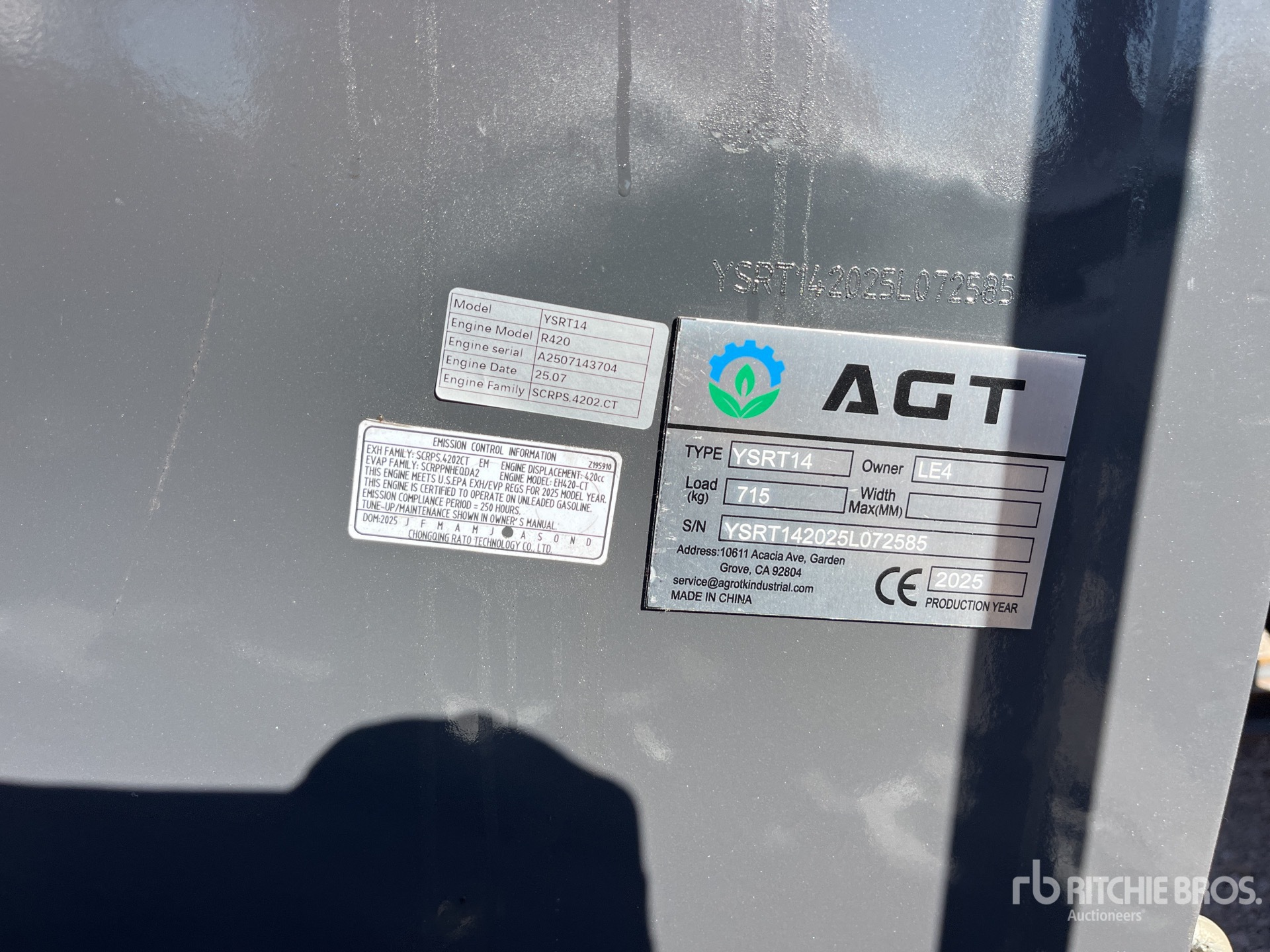 General Appearance with N.º de serie/VIN