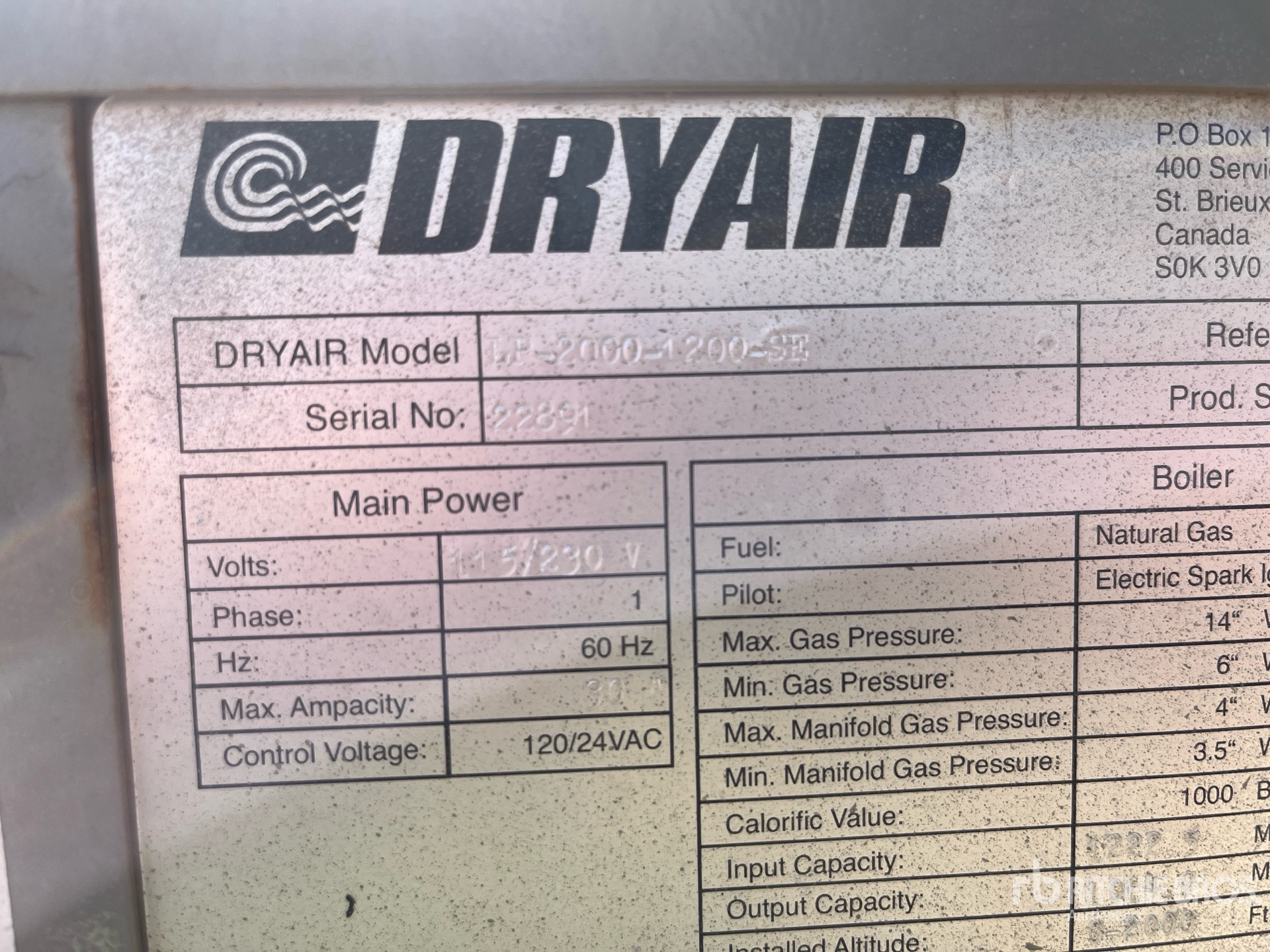General Appearance with Serial Number / VIN