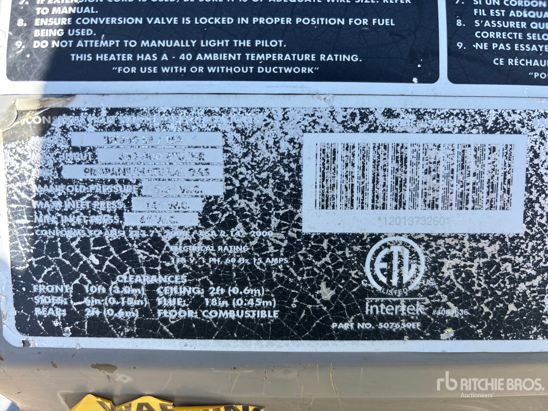 General Appearance with Serial Number / VIN