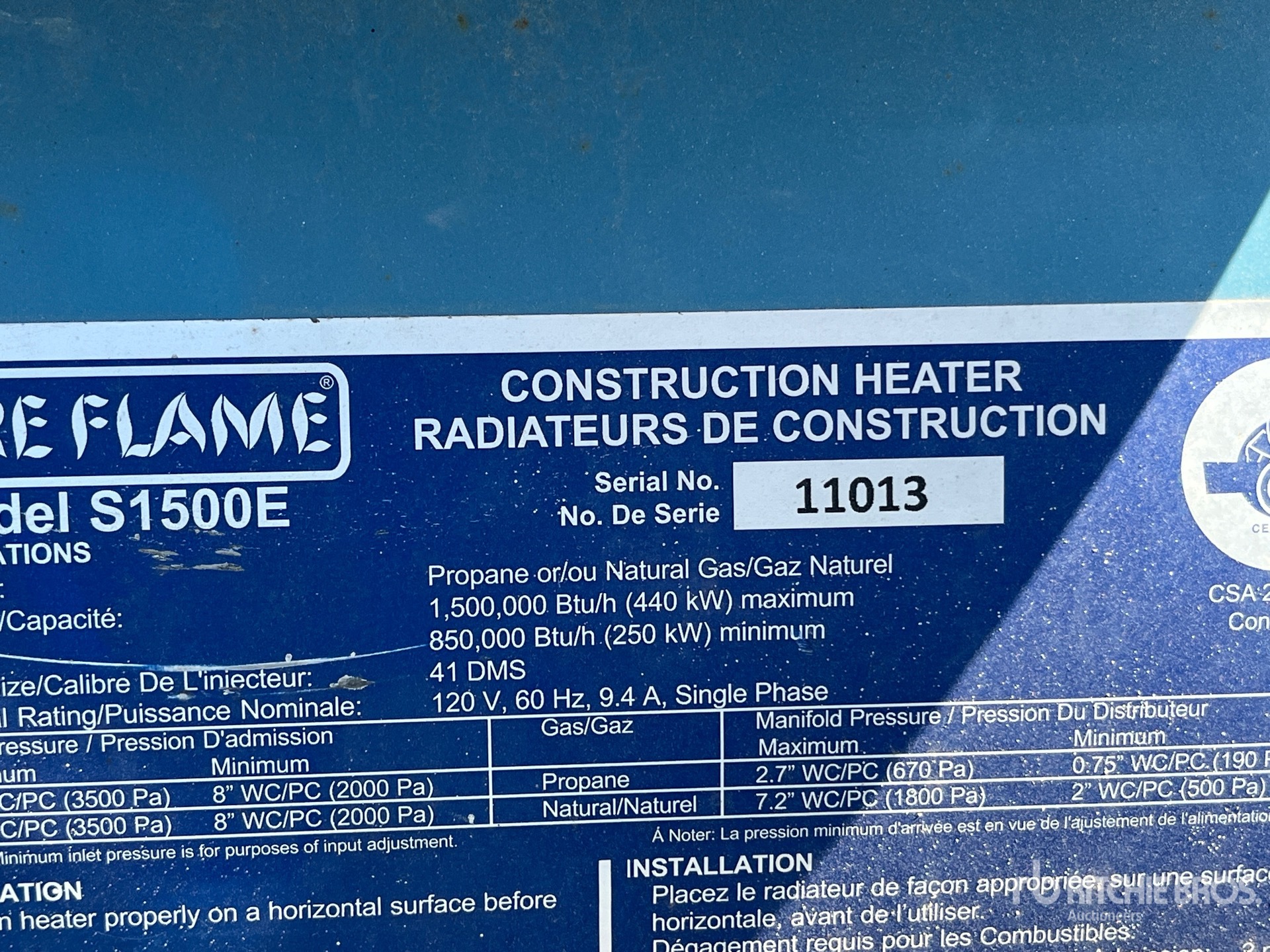 General Appearance with Serial Number / VIN