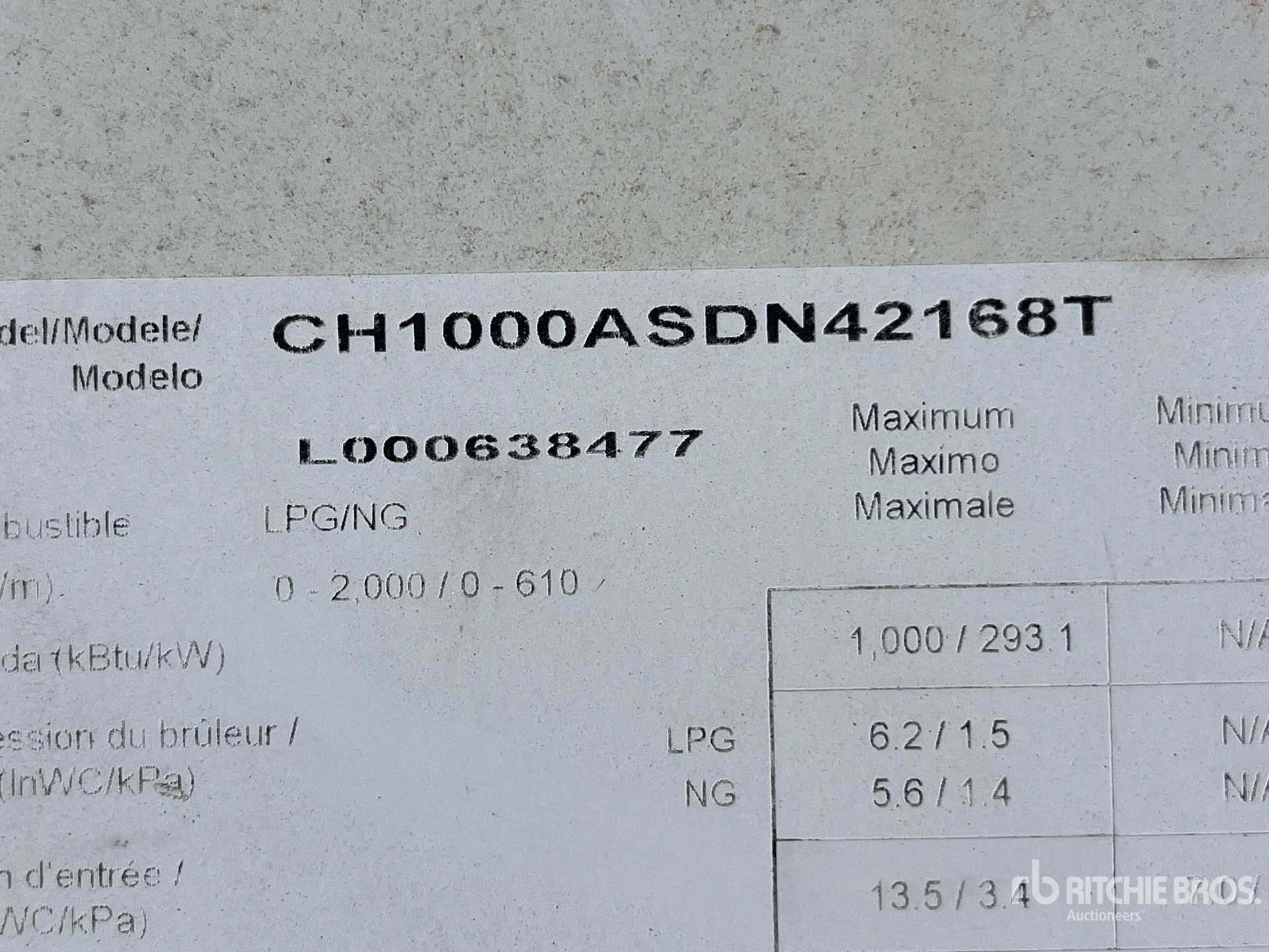 General Appearance with Serial Number / VIN