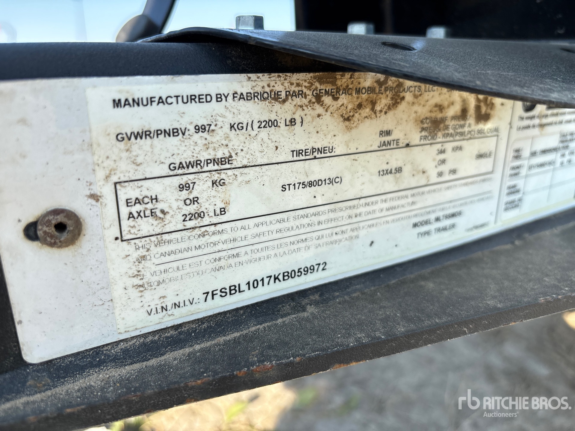 General Appearance with Serial Number / VIN