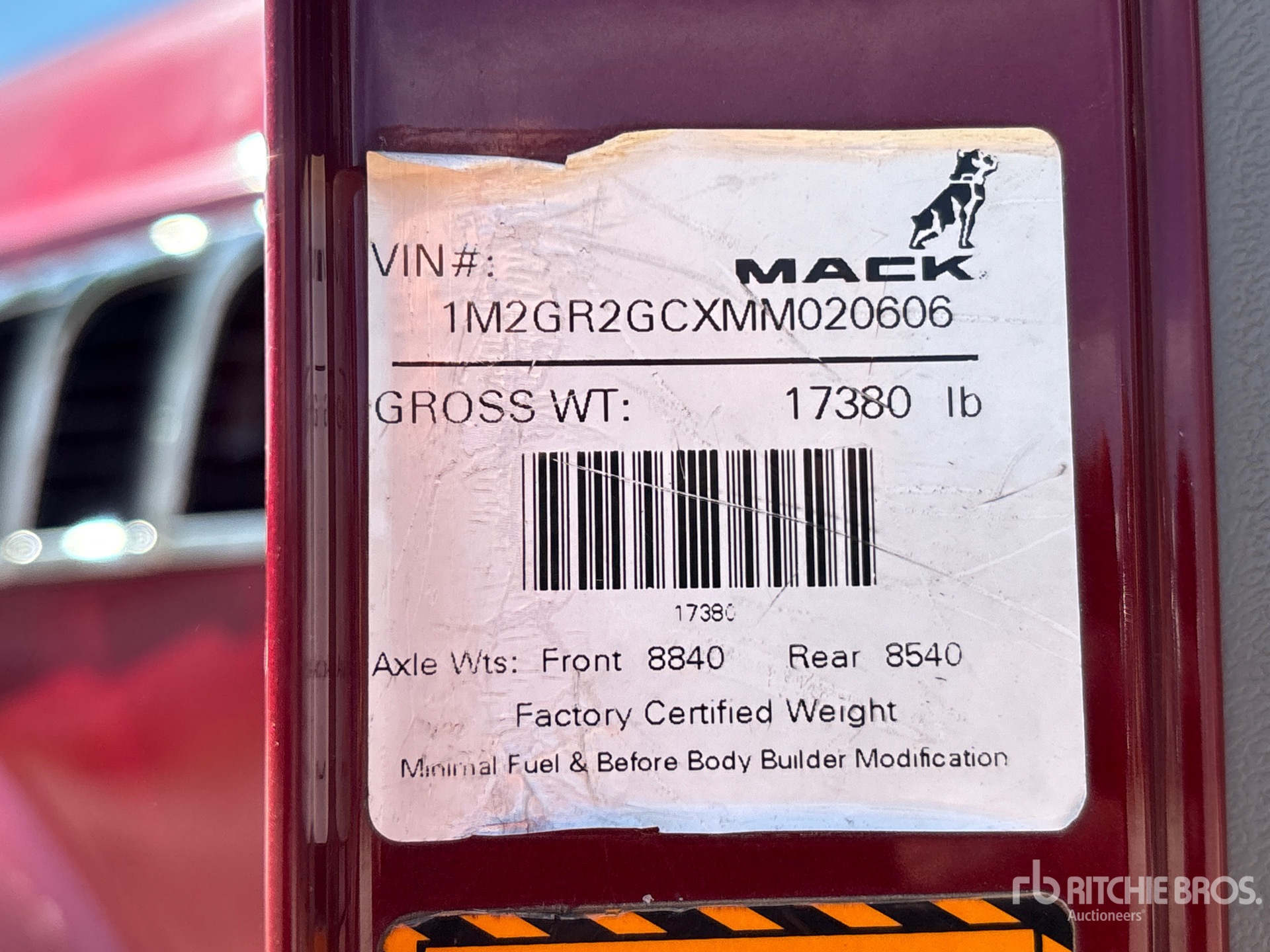 General Appearance with Serial Number / VIN