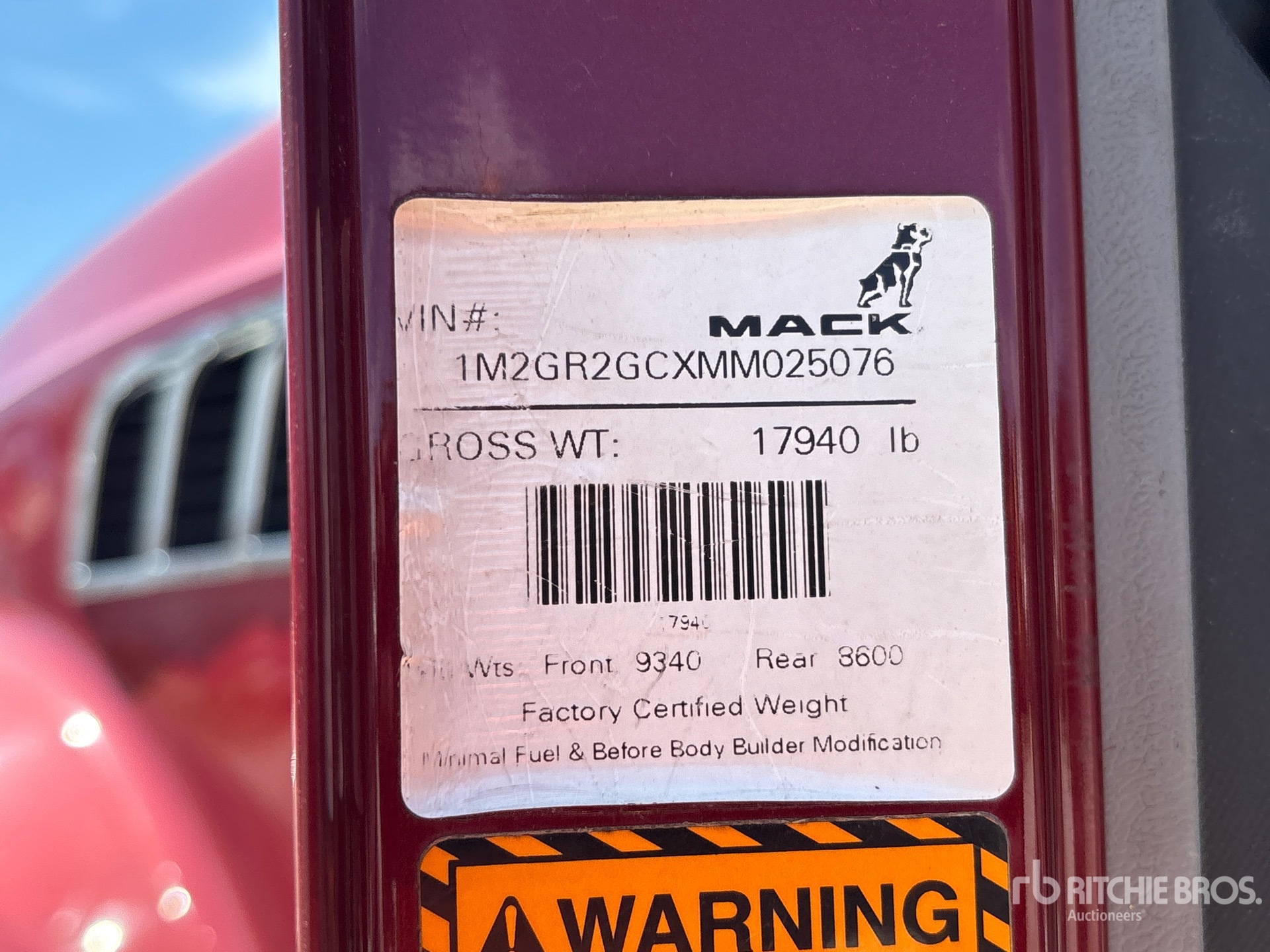 General Appearance with Serial Number / VIN