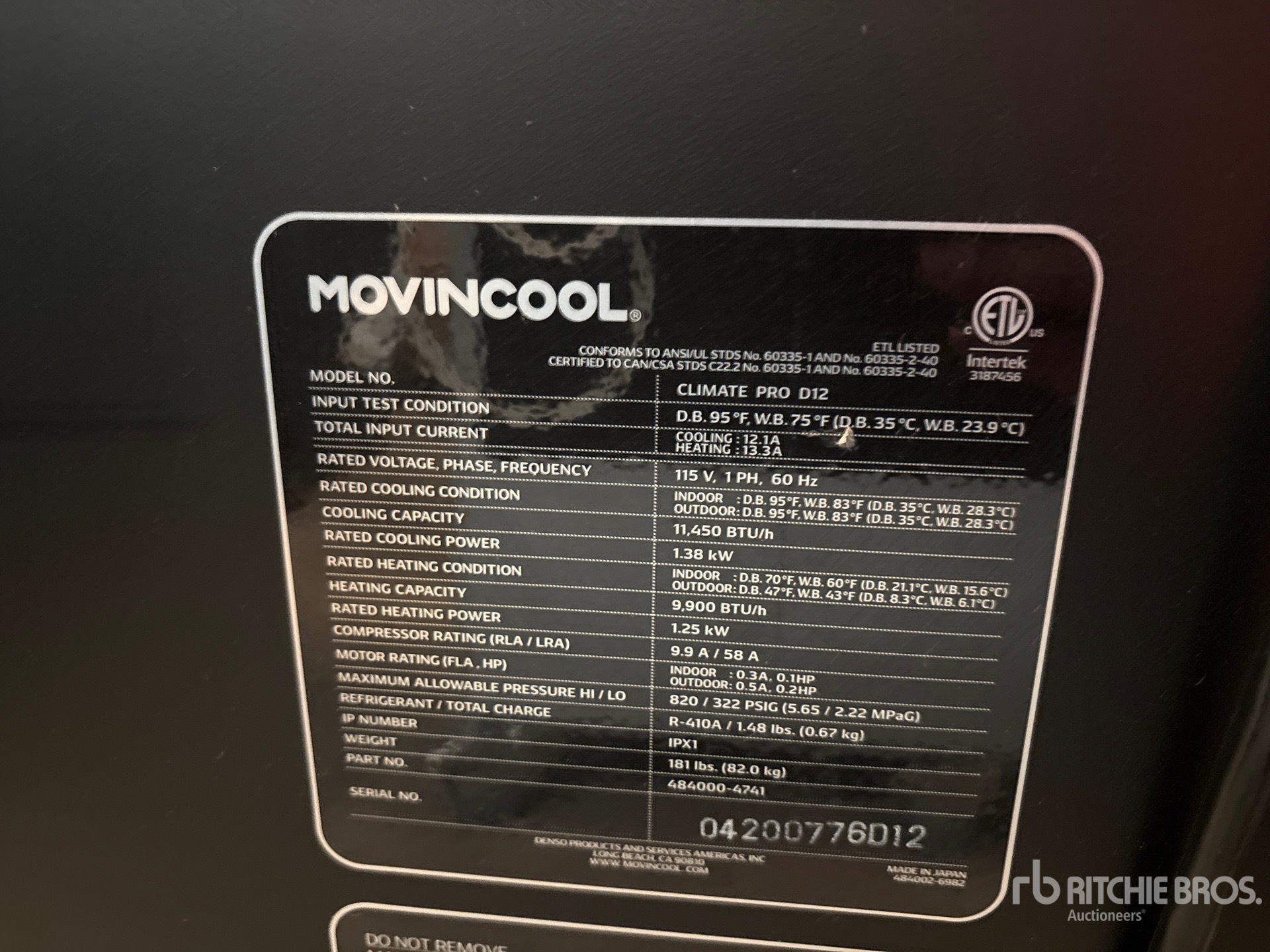 General Appearance with Serial Number / VIN