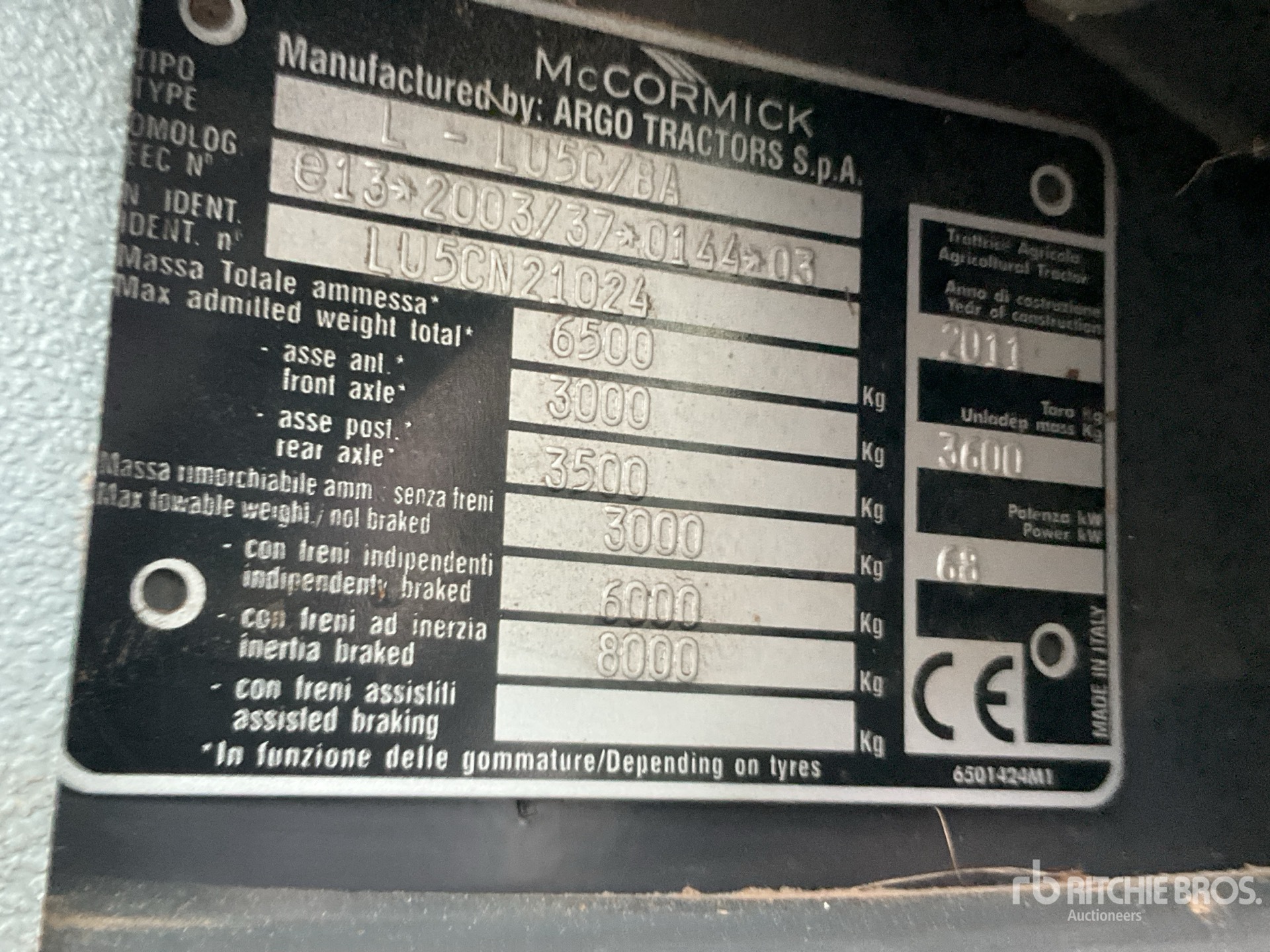 General Appearance with Serial Number / VIN