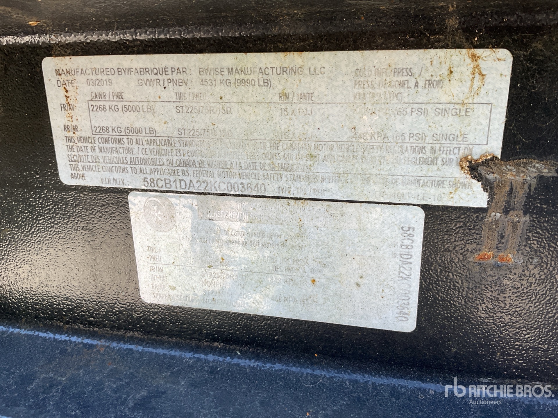 General Appearance with Serial Number / VIN