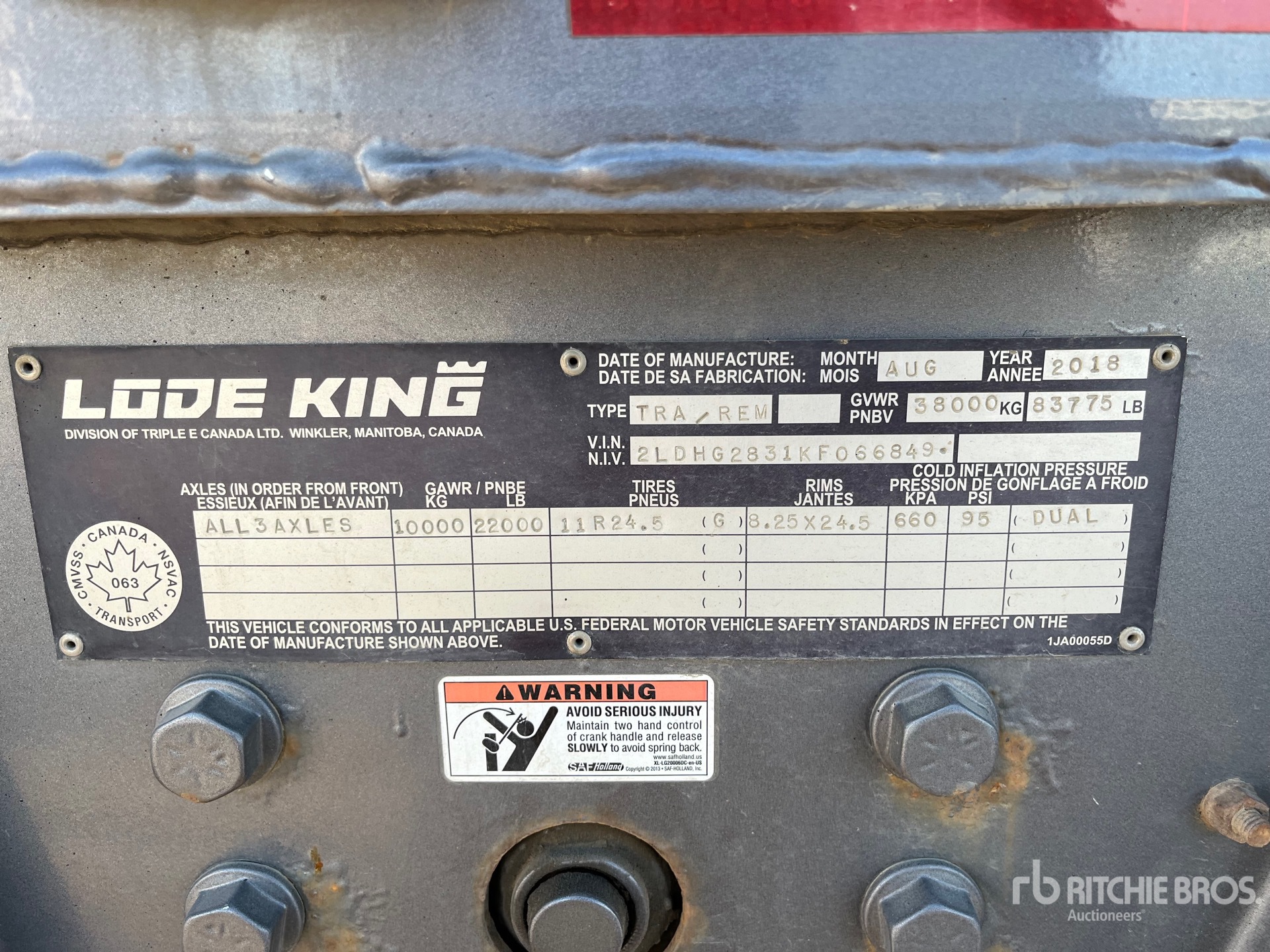 General Appearance with Serial Number / VIN