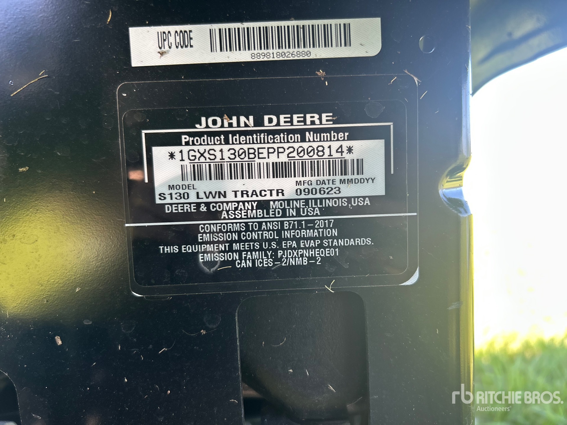 General Appearance with Serial Number / VIN